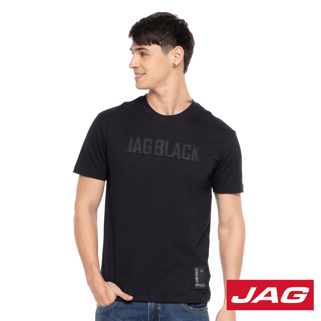 Jag Black Men's Tops Round Neck Rugged Boxy Fit