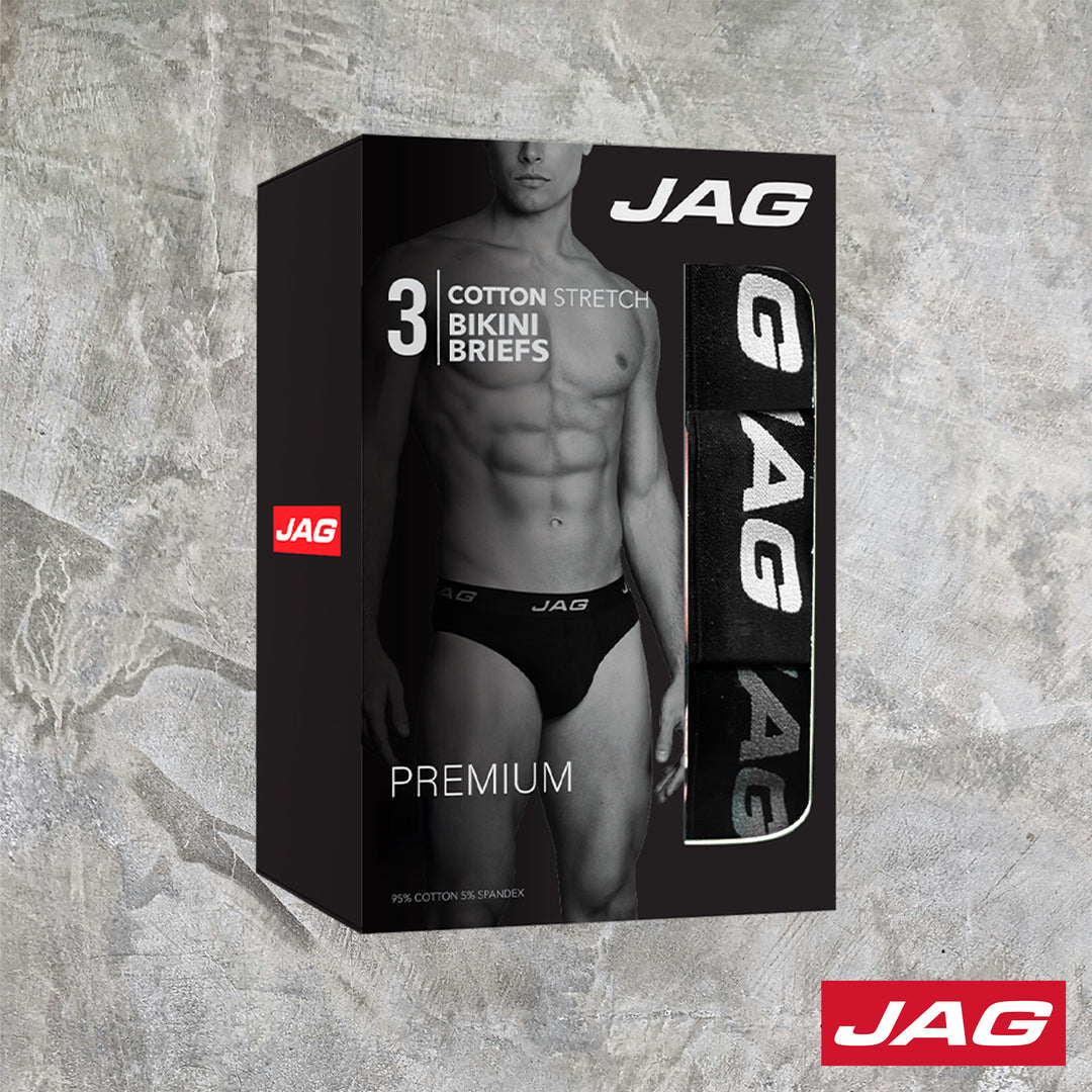 Jag Men's Hipster Brief 3 in 1 Pack 50AV3000
