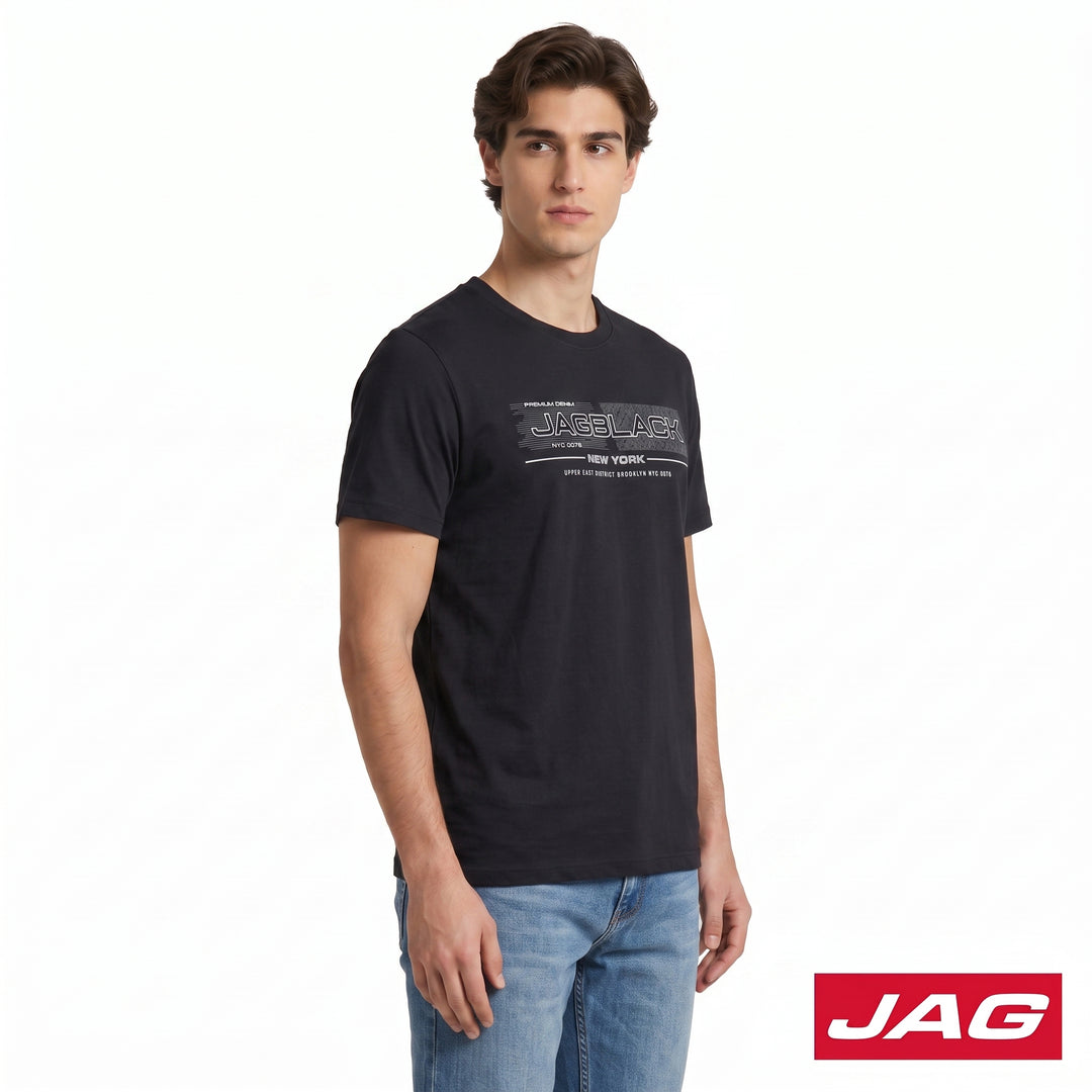 Jag Black Men’s Rugged Boxy Fit Basic Roundneck T-Shirt 30MT2001