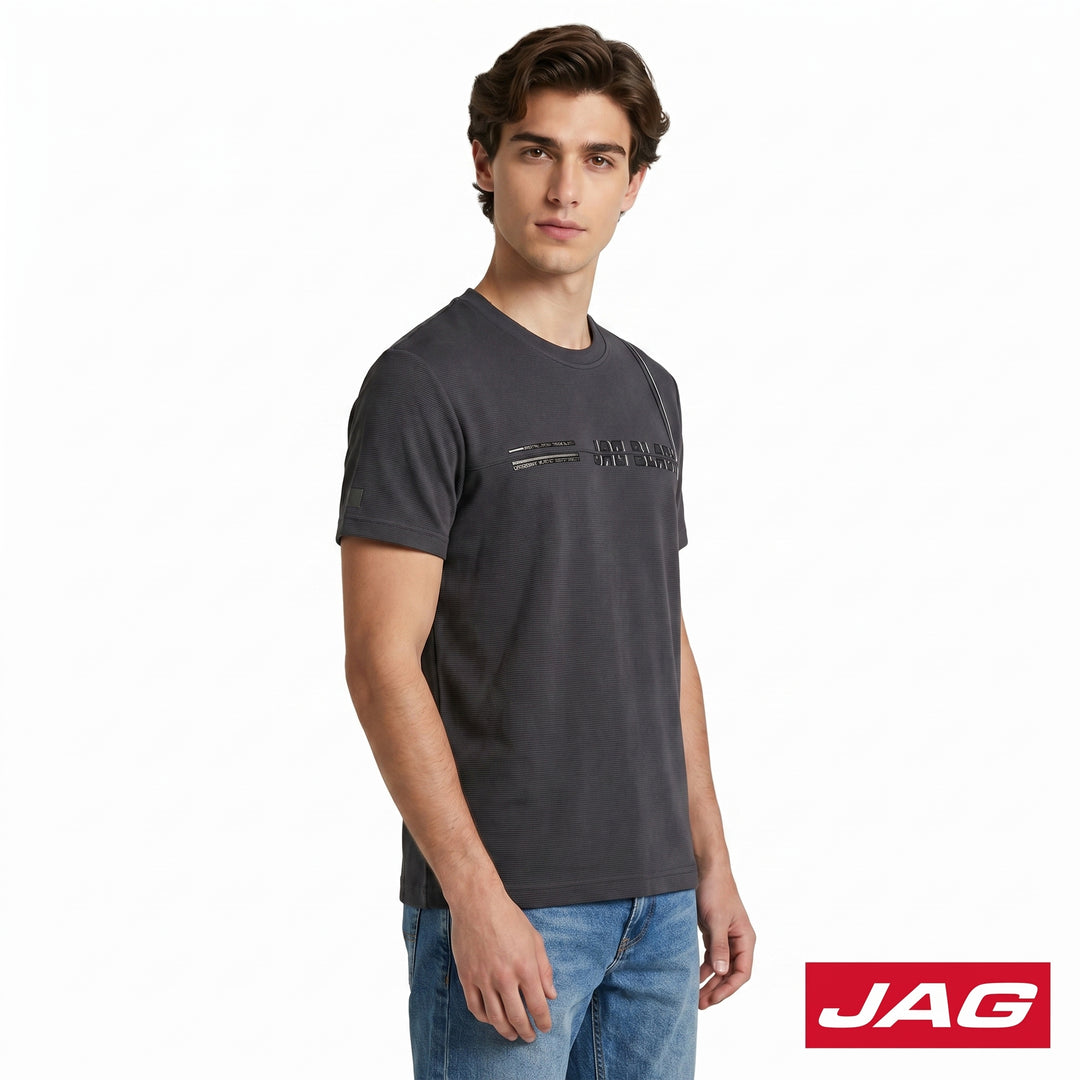 Jag Black Men’s Rugged Boxy Fit Roundneck T-Shirt 30LA2001