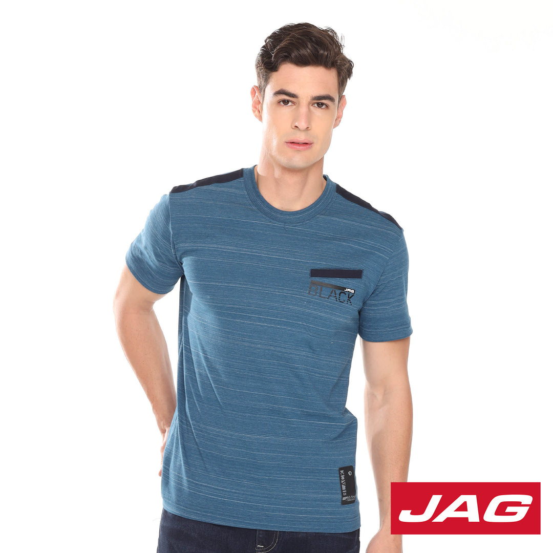 Jag Black Men's Round Neck Rugged Boxy