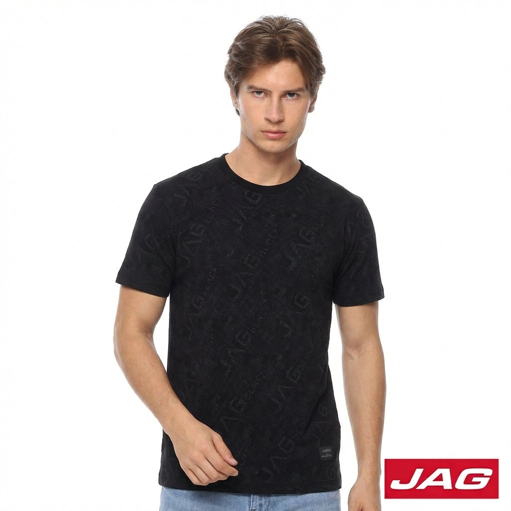 Jag Black Men's Round Neck Rugged Boxy Fit 30LQ2001