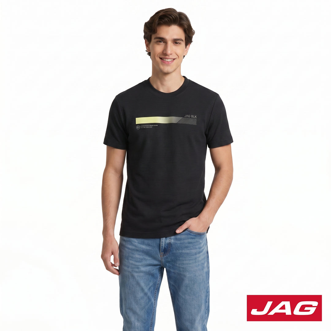 Jag Black Men’s Rugged Boxy Fit Roundneck T-Shirt 30L92001