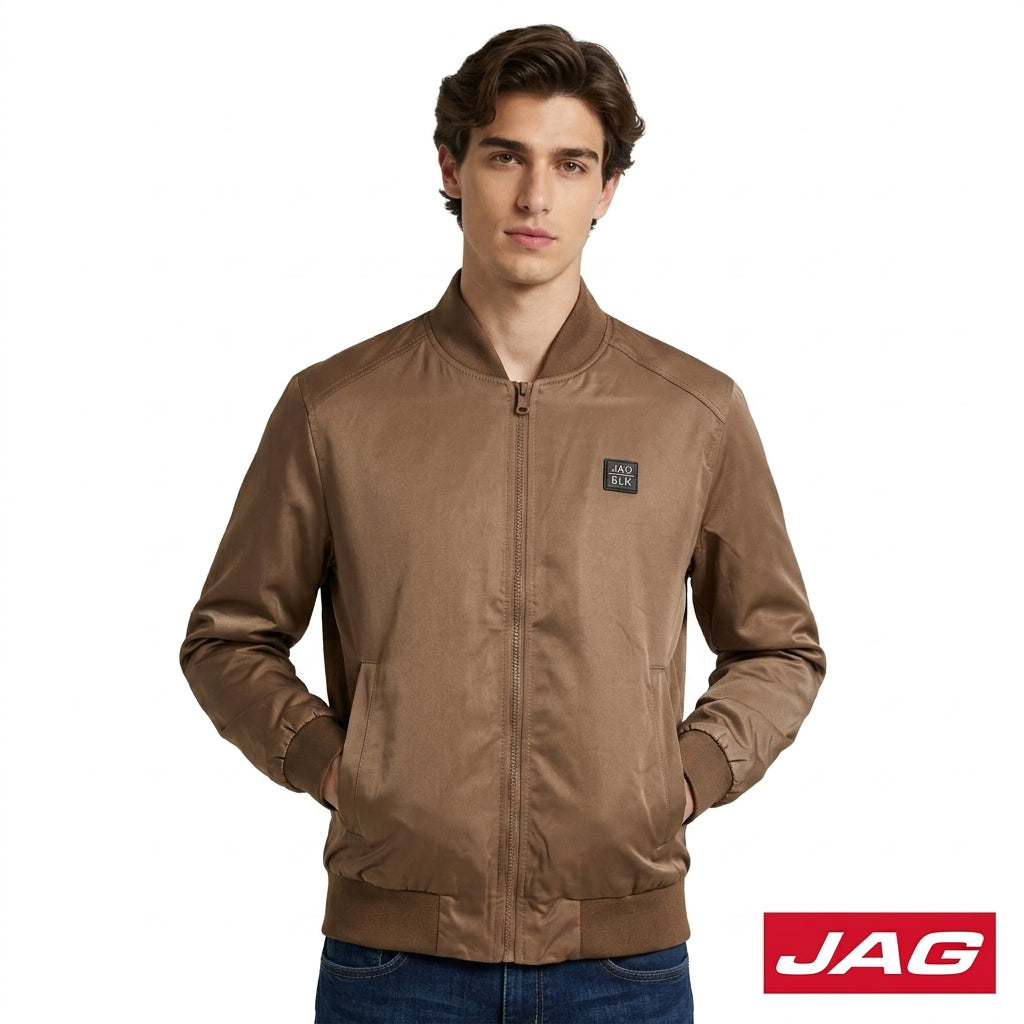 Jag Black Men's Moto Fit Bomber Jacket 57DJF000