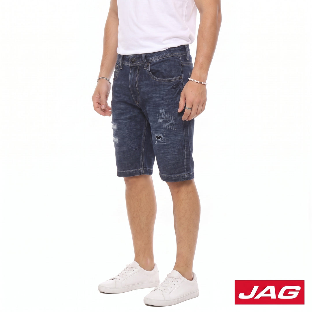 Jag Black Men’s Stressed Denim Shorts 11" Classic Casual Wear 113089F6