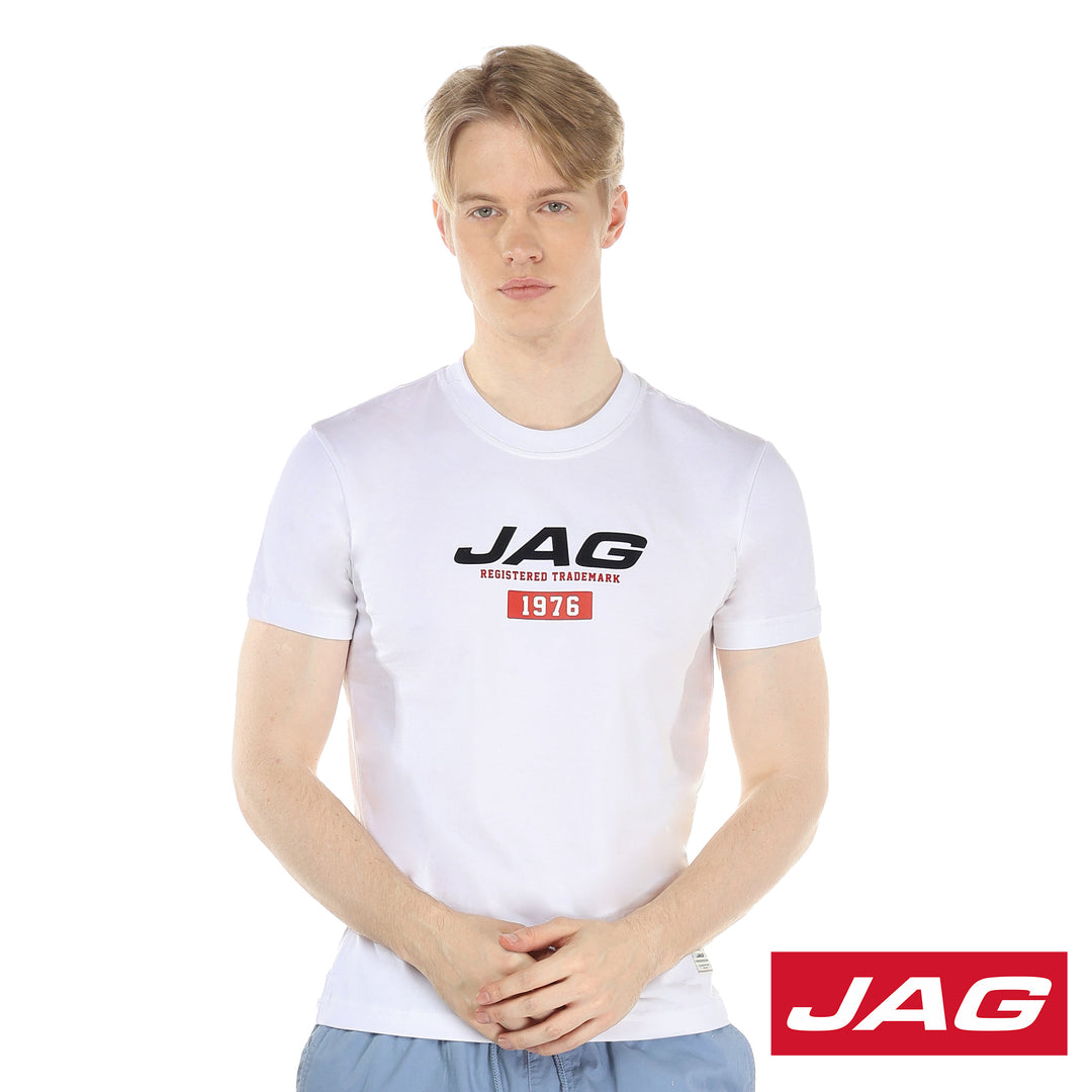 Jag Men's Top Round Neck Rugged Fit Single Jersey
