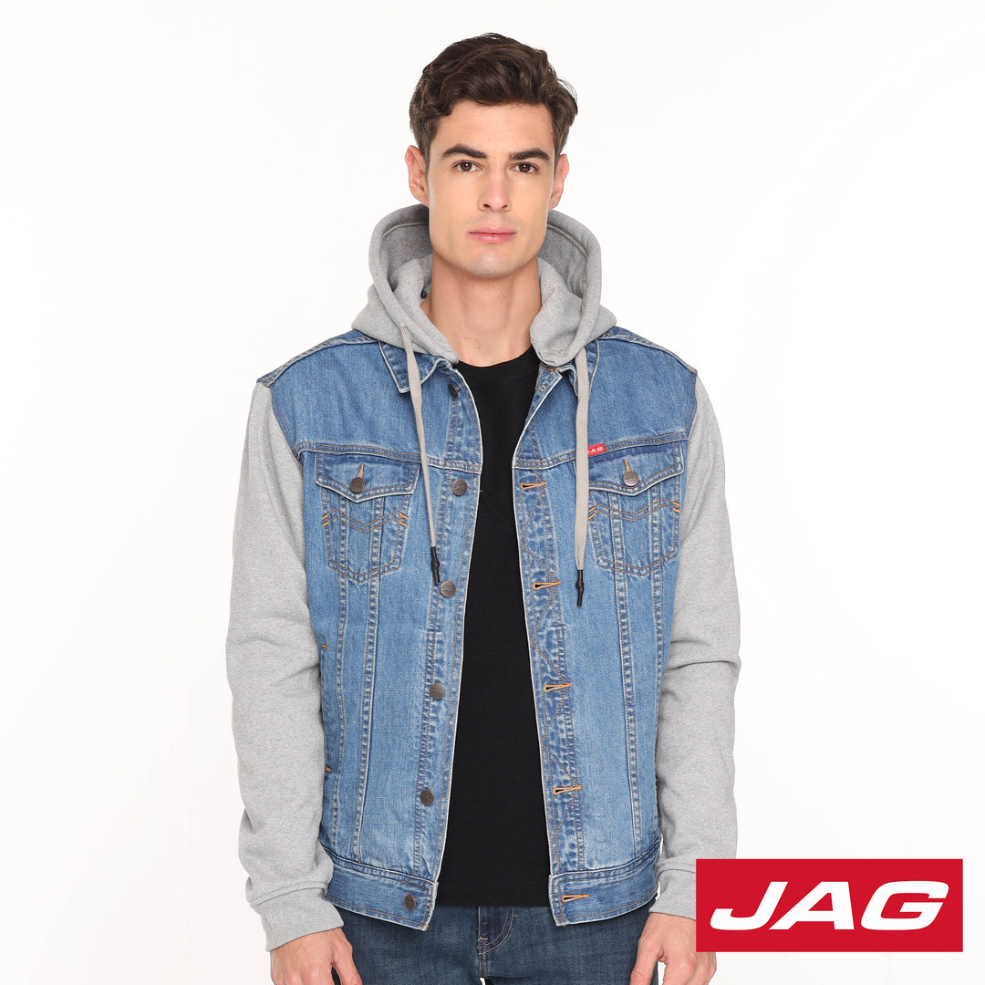 Jag Men's Moto Fit Chambray Jacket