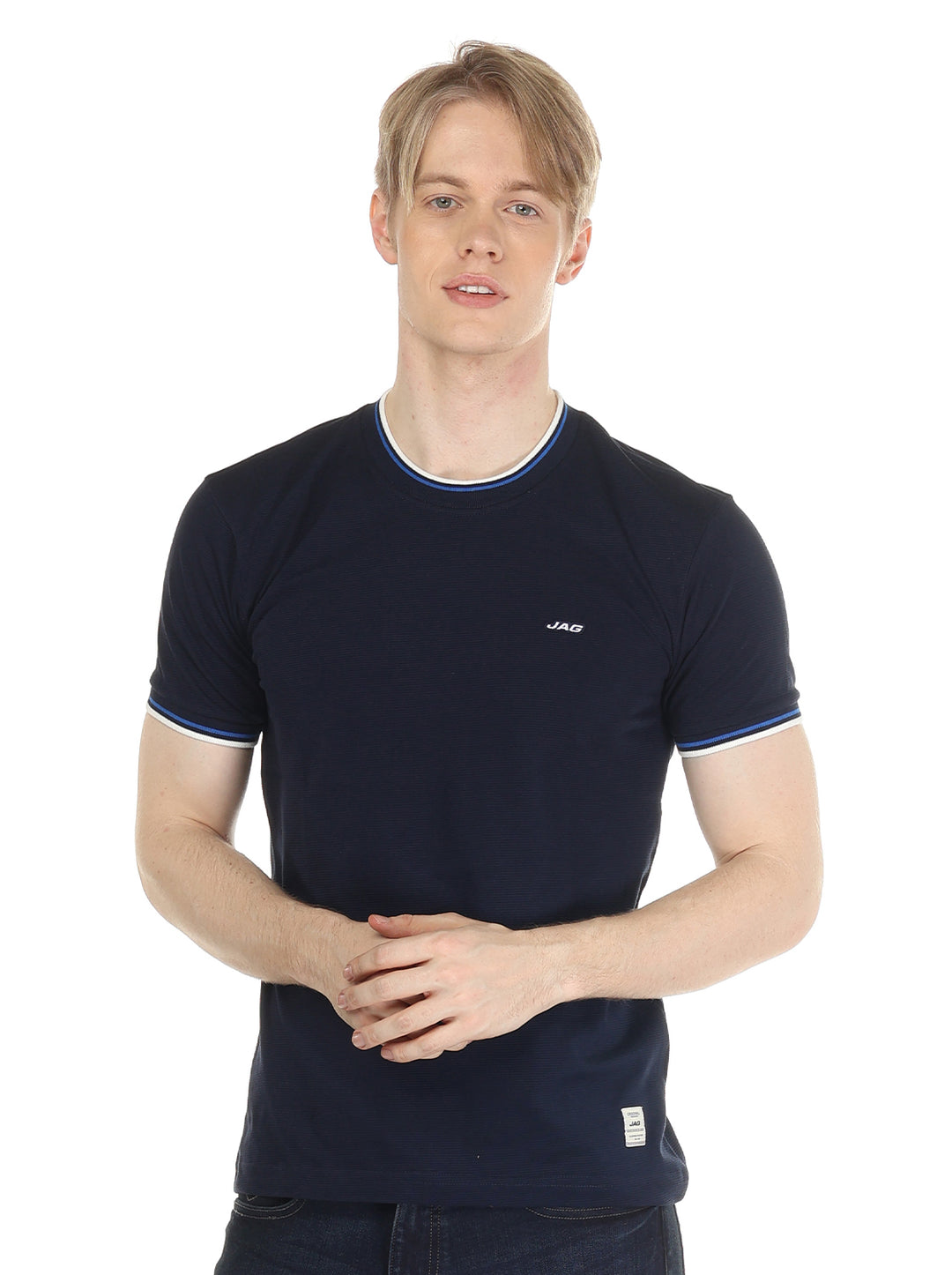Jag  Men's Round Neck Special Rib & Cuffs Rugged Boxy Fit 31CN2001