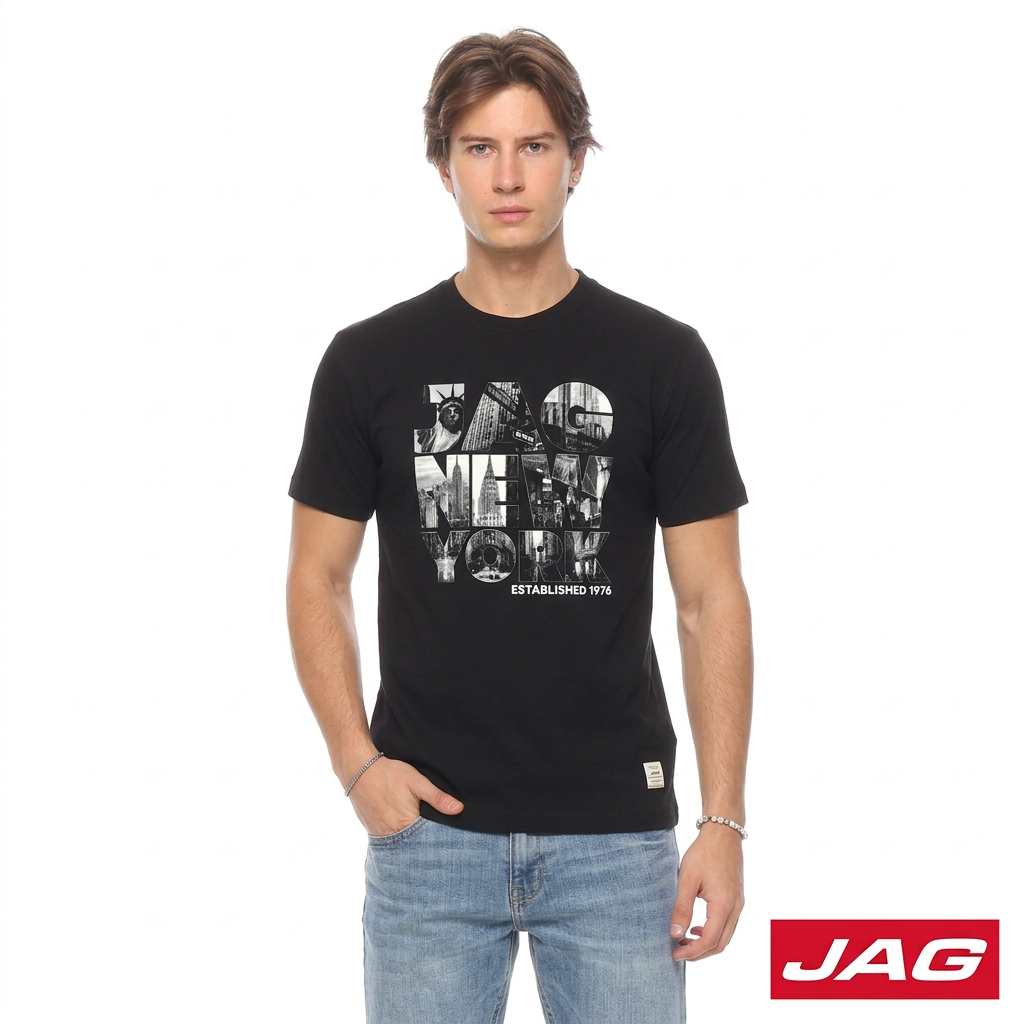 Jag Men's Round Neck Rugged Boxy Fit 33U92001