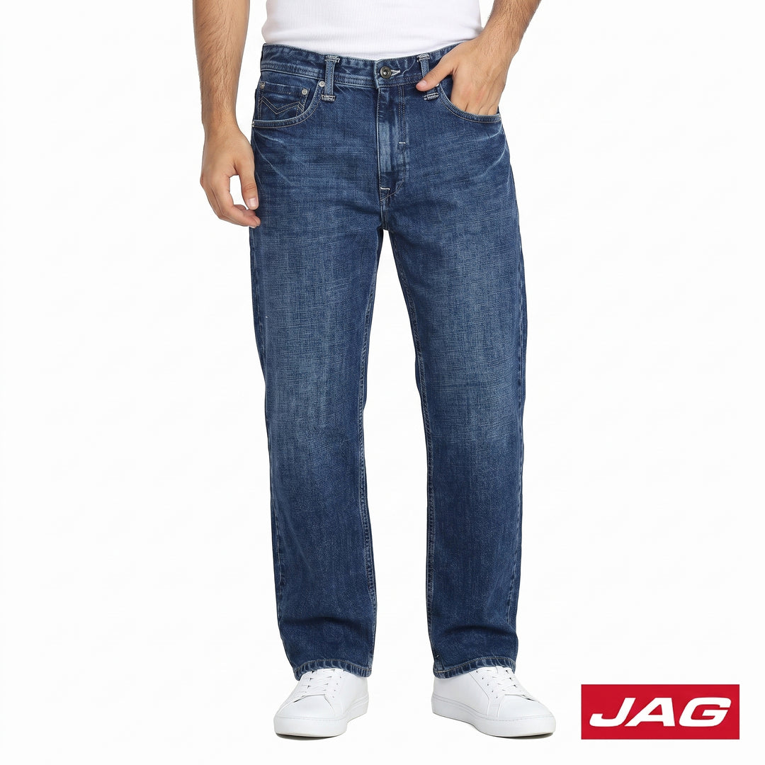Jag Black Men’s Baggy Denim Jeans 30" Wide Straight Pants 190413K1