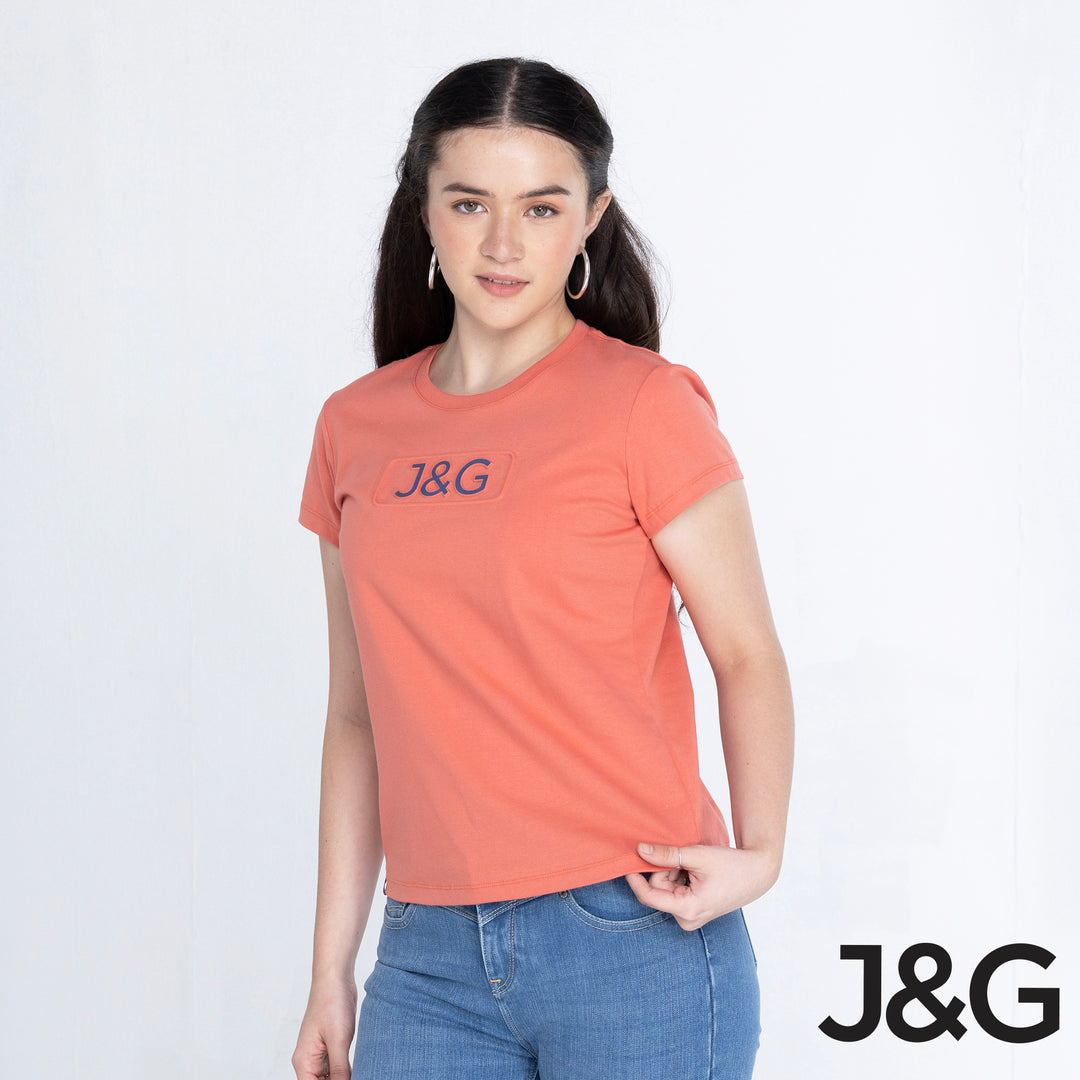 J&G Girl's Basic Fit Embossed Logo Tee