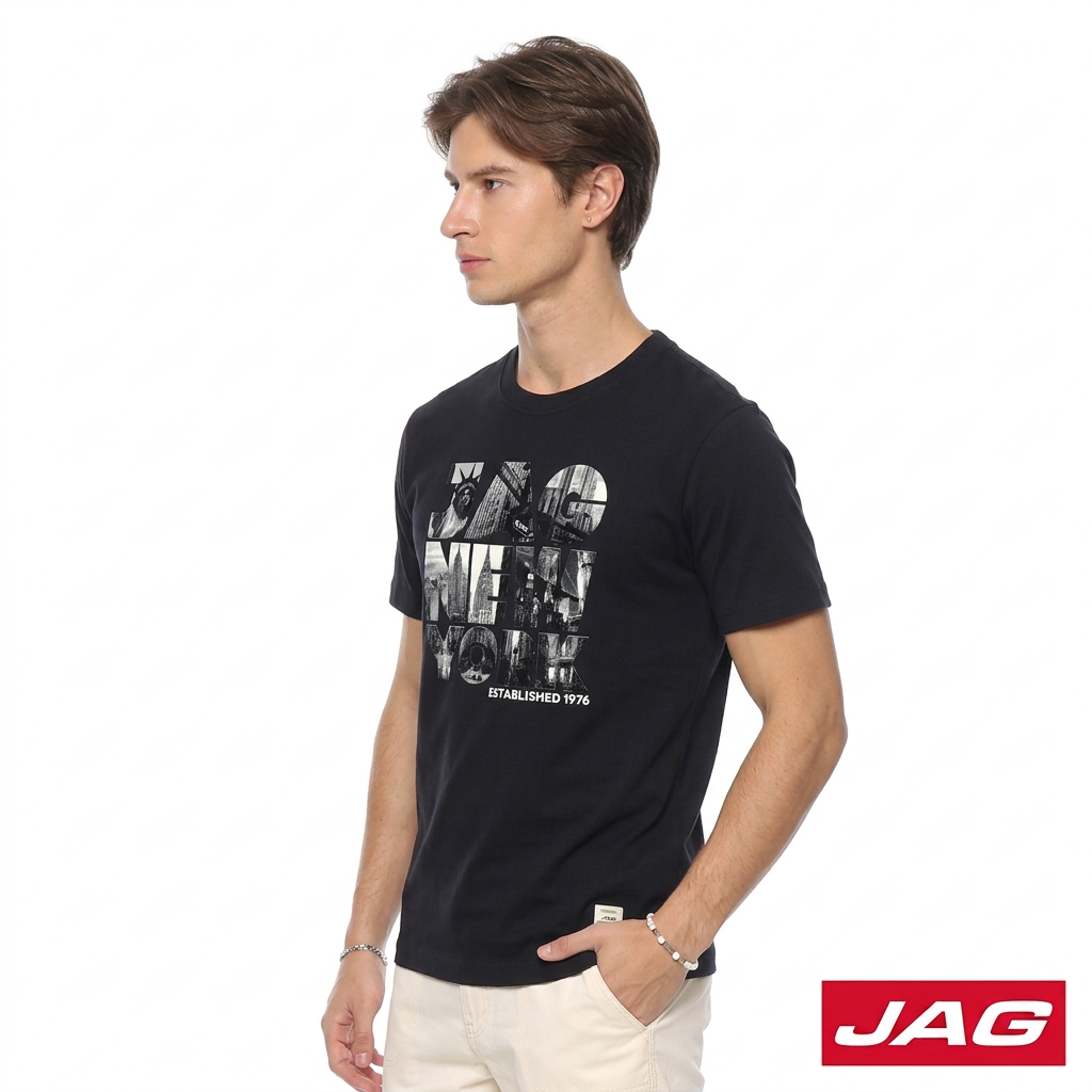Jag Men's Round Neck Rugged Boxy Fit 33U92001