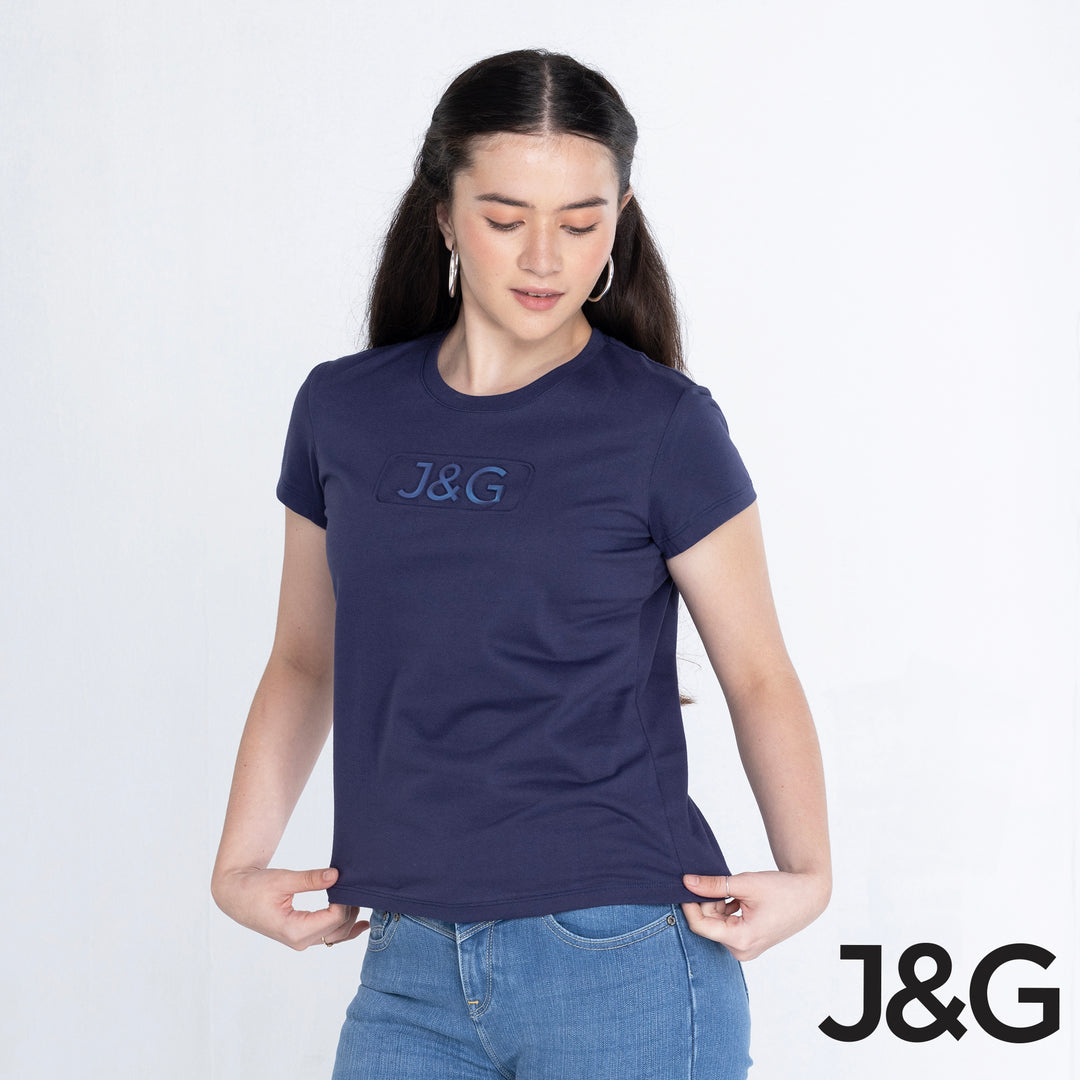 J&G Girl's Basic Fit Embossed Logo Tee