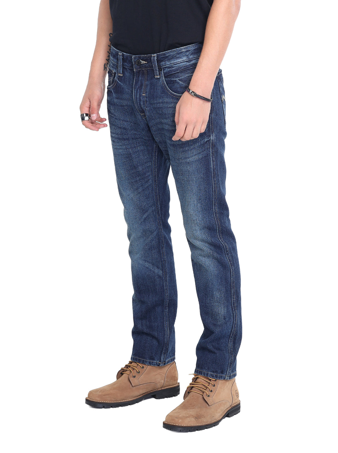 JAG BLACK Denim Jeans Low & Lean 28" in Mid Blue Wash 189222E6