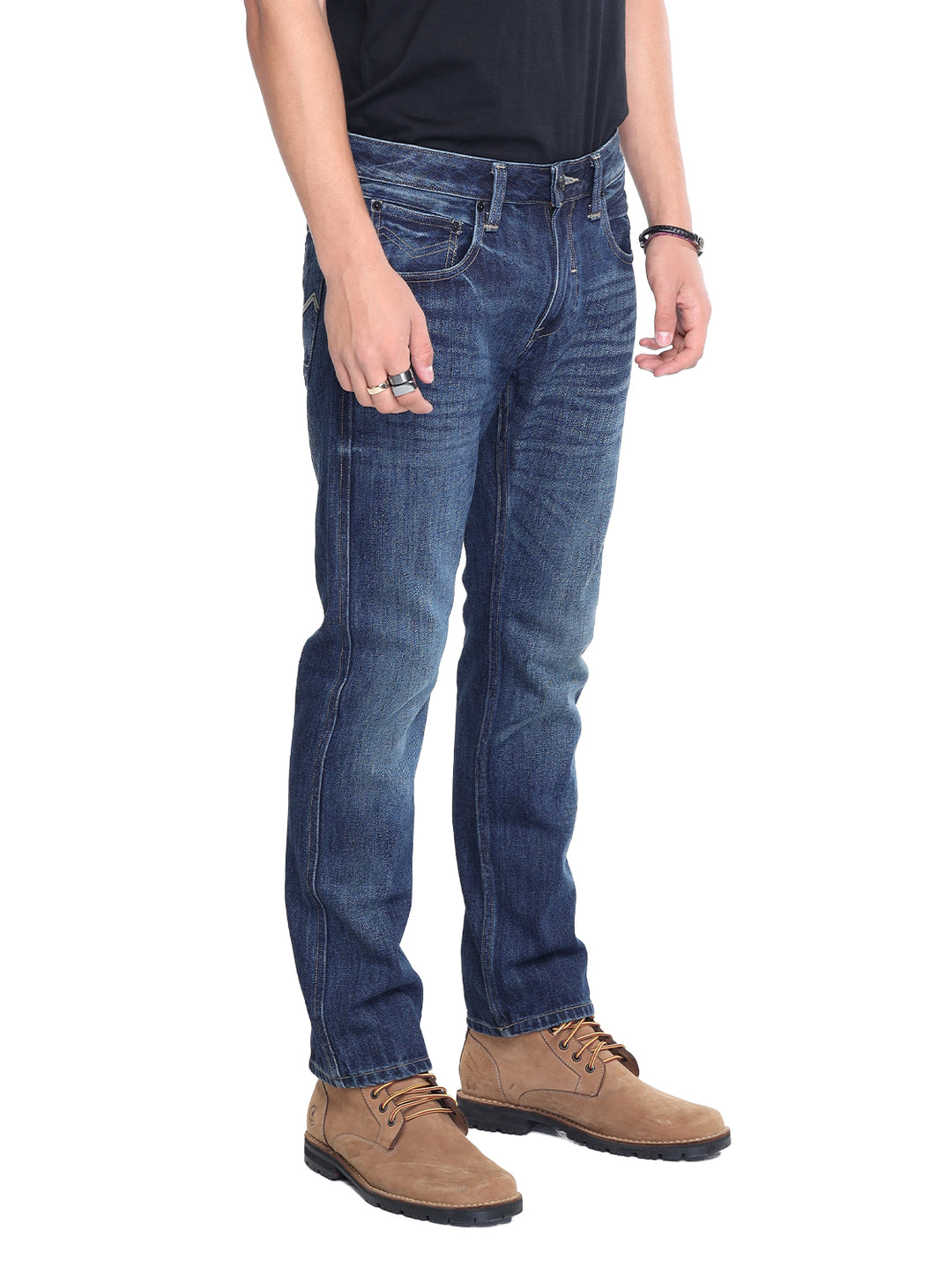 JAG BLACK Denim Jeans Low & Lean 28" in Mid Blue Wash 189222E6