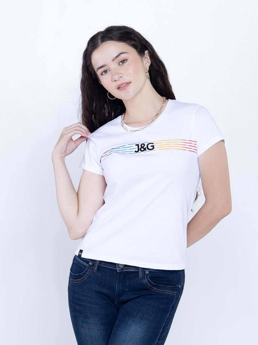 J&G Girl's Logo Tee Loose Fit