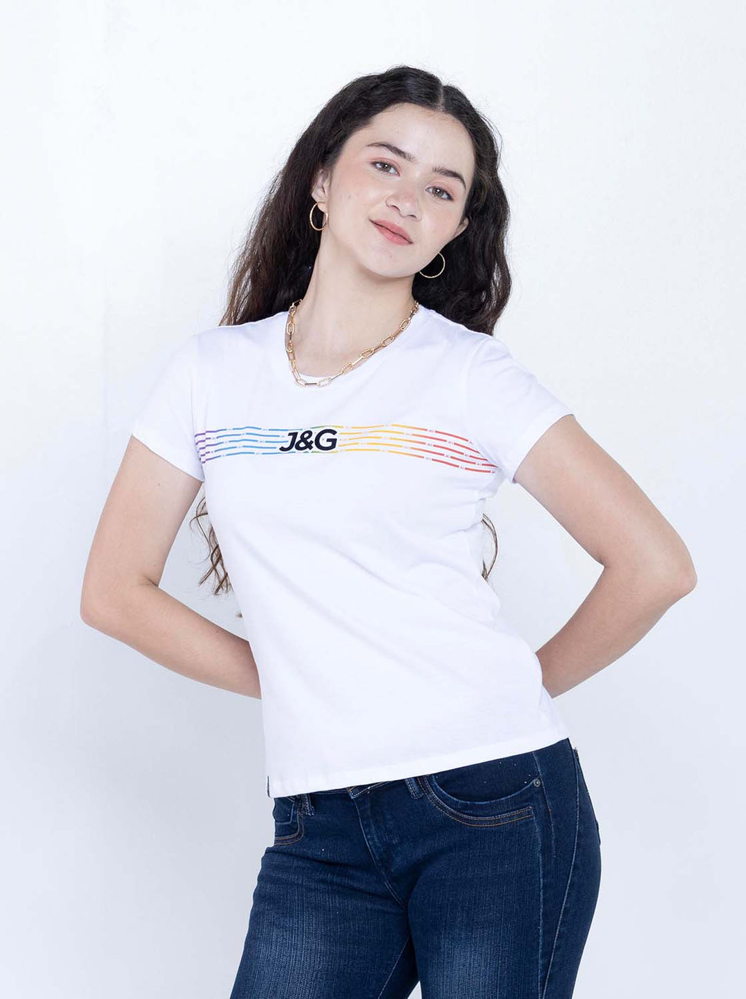 J&G Girl's Logo Tee Loose Fit