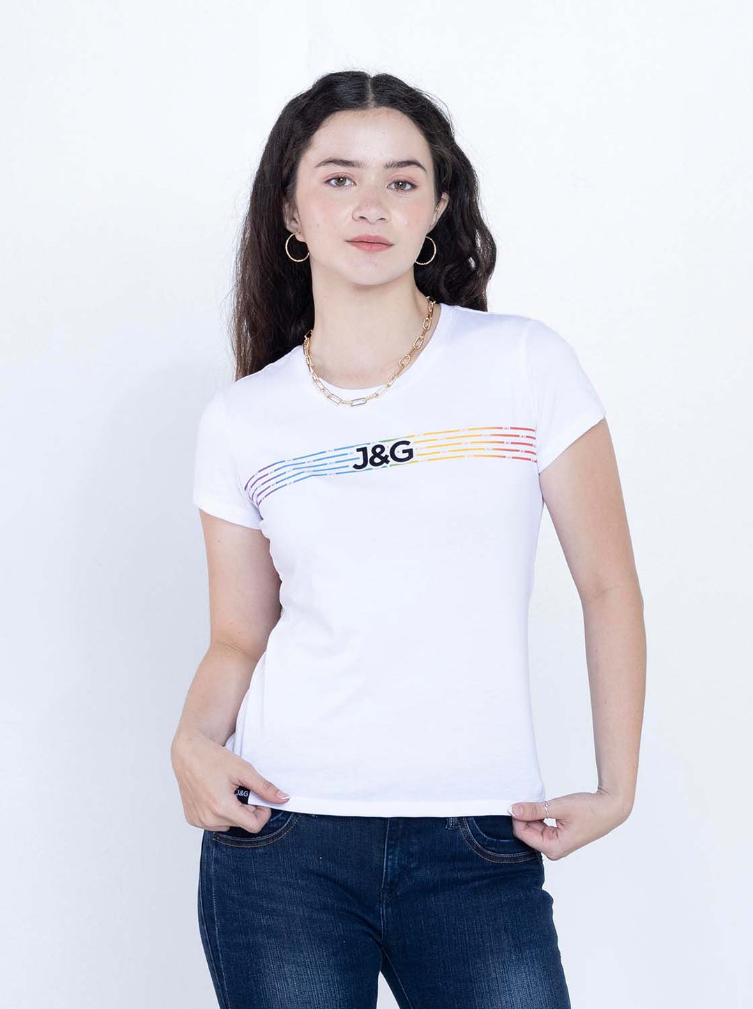 J&G Girl's Logo Tee Loose Fit