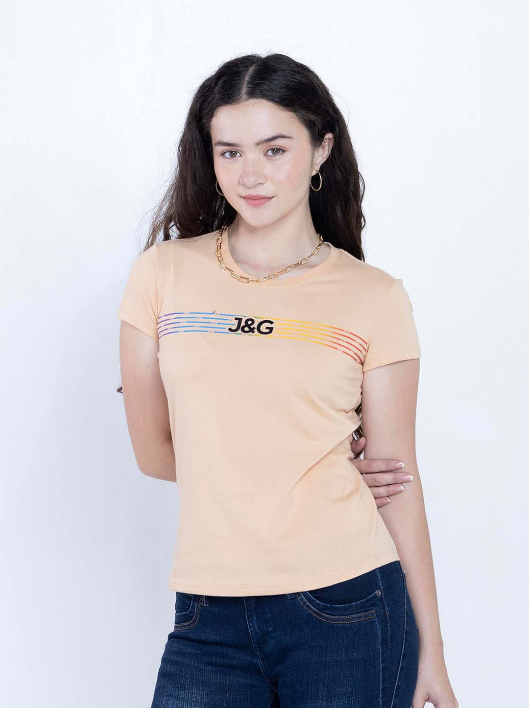 J&G Girl's Logo Tee Loose Fit