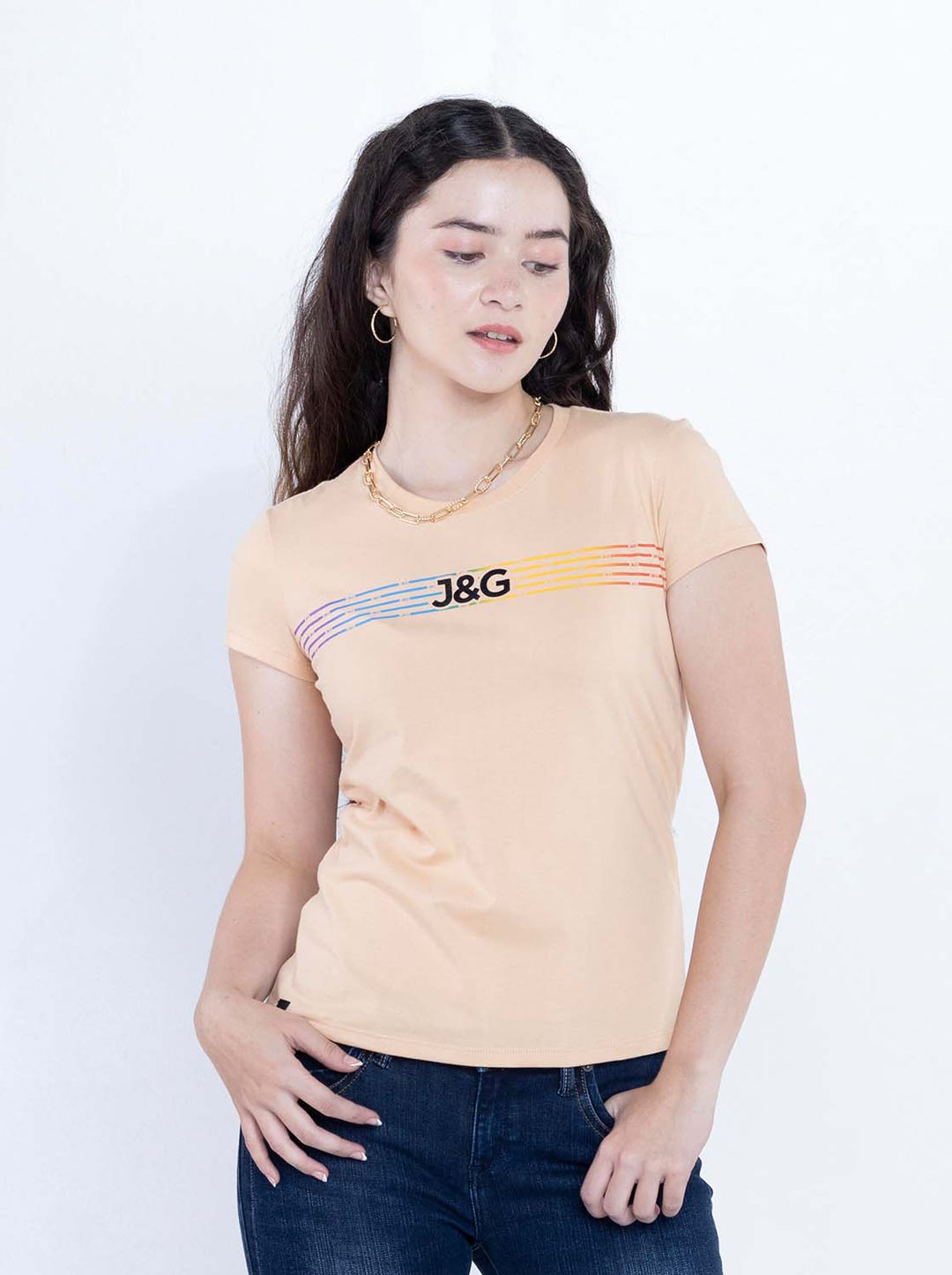 J&G Girl's Logo Tee Loose Fit