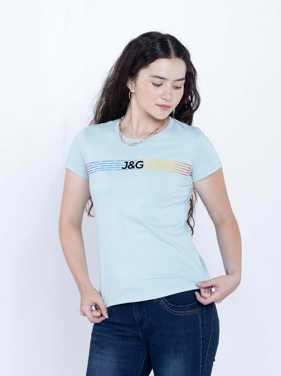 J&G Girl's Logo Tee Loose Fit