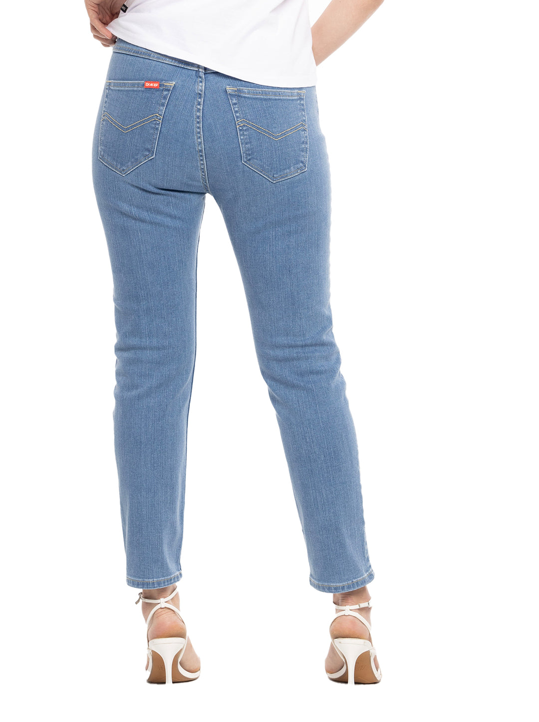 Jag Ladies Bottoms High Waist Straight Cut Blue Blasted