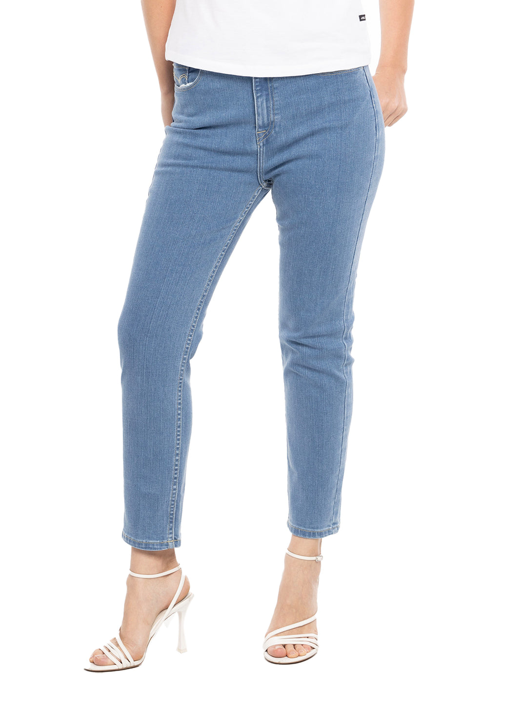 Jag Ladies Bottoms High Waist Straight Cut Blue Blasted