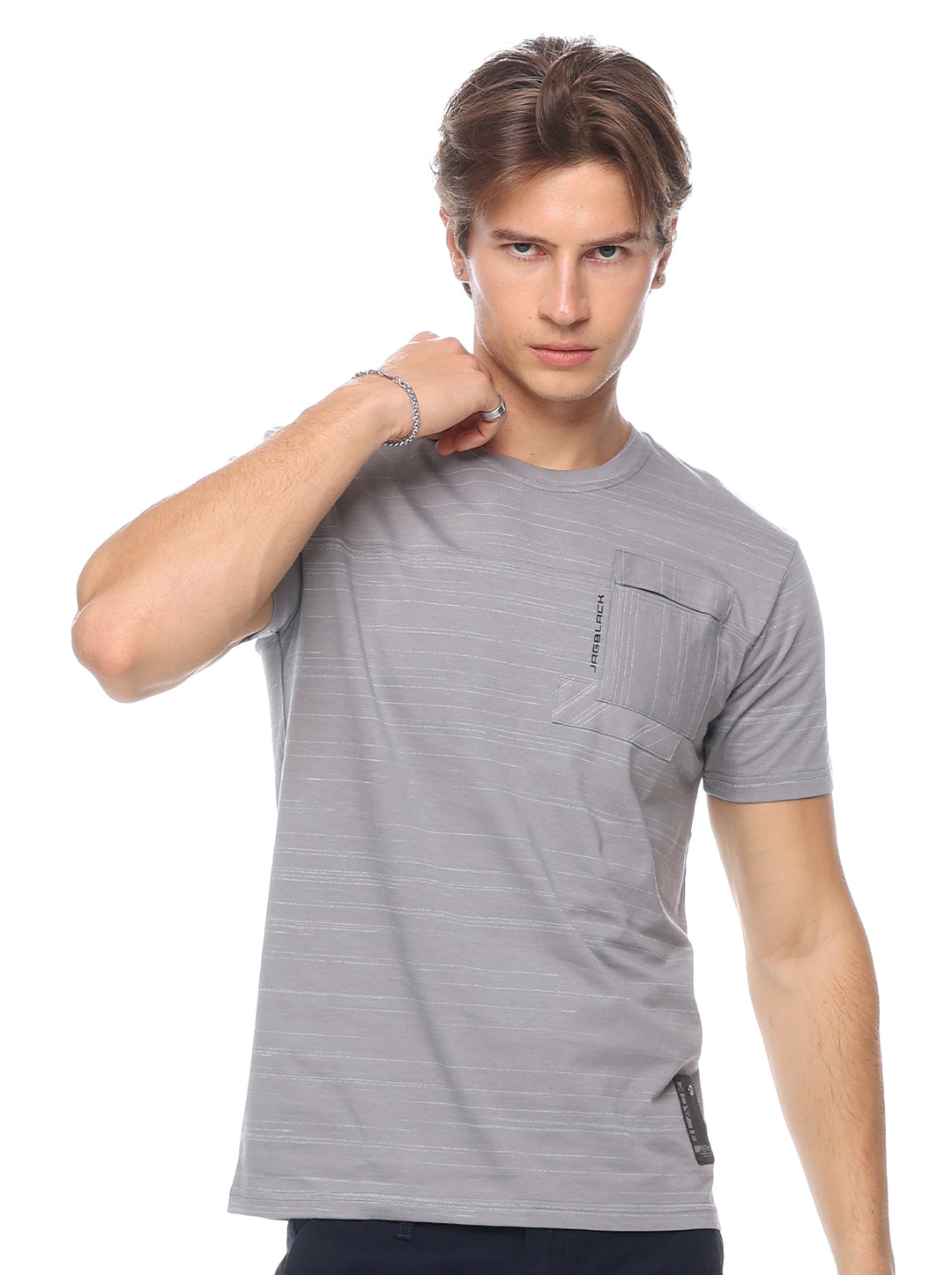 Jag Black Men's Round Neck Rugged Boxy Fit 30JM2001