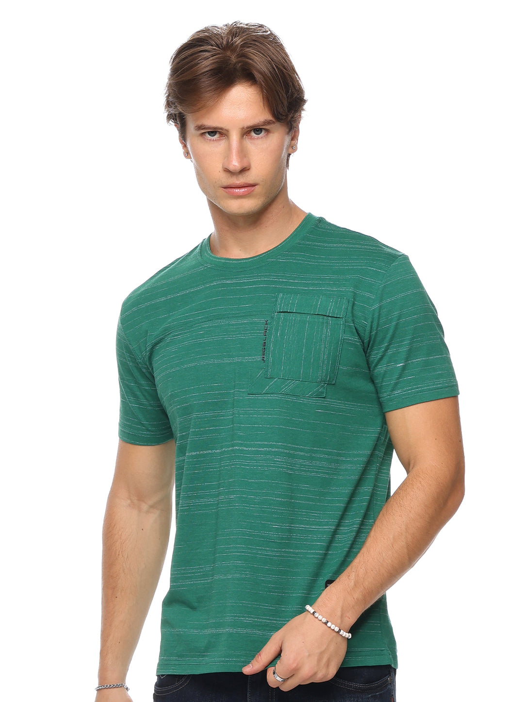 Jag Black Men's Round Neck Rugged Boxy Fit 30JM2001