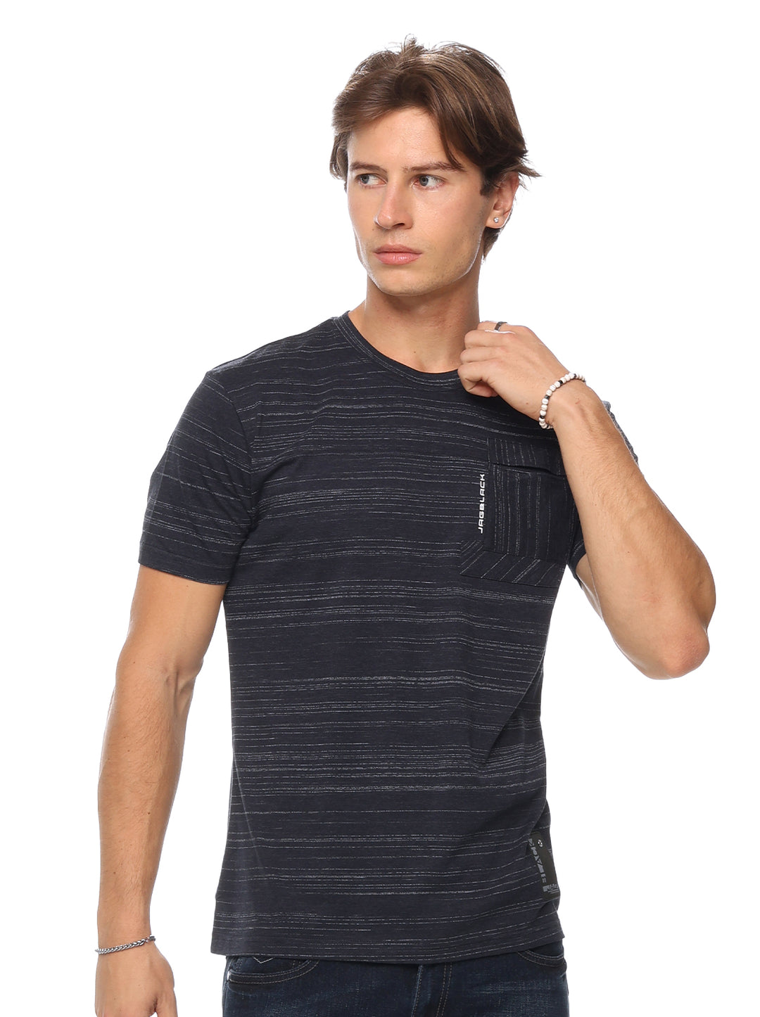 Jag Black Men's Round Neck Rugged Boxy Fit 30JM2001