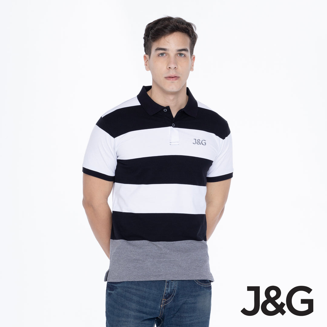 J&G Boy's Rugged Fit Striped Sportshirt