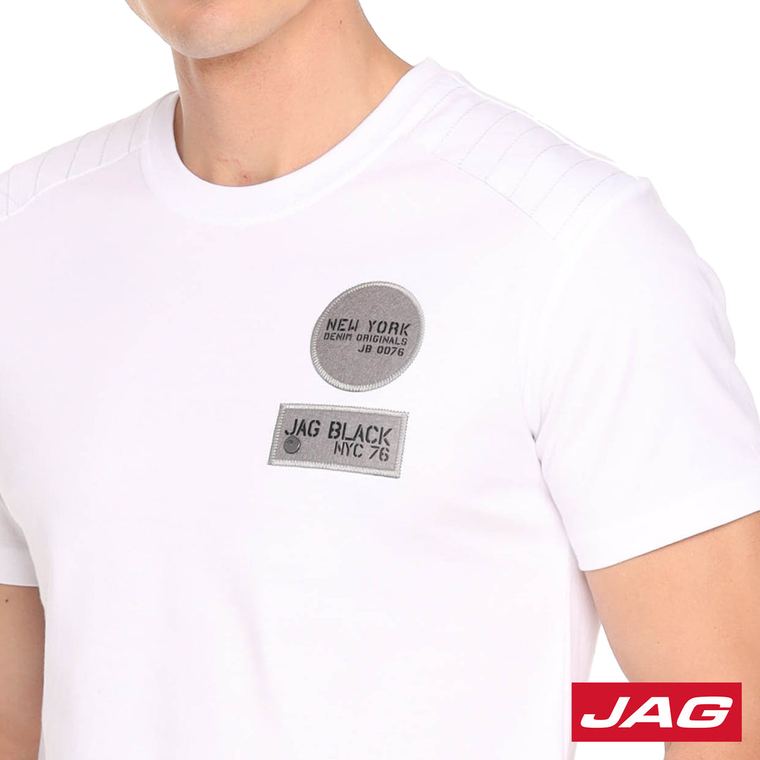 Jag Black Men's Round Neck Rugged Fit