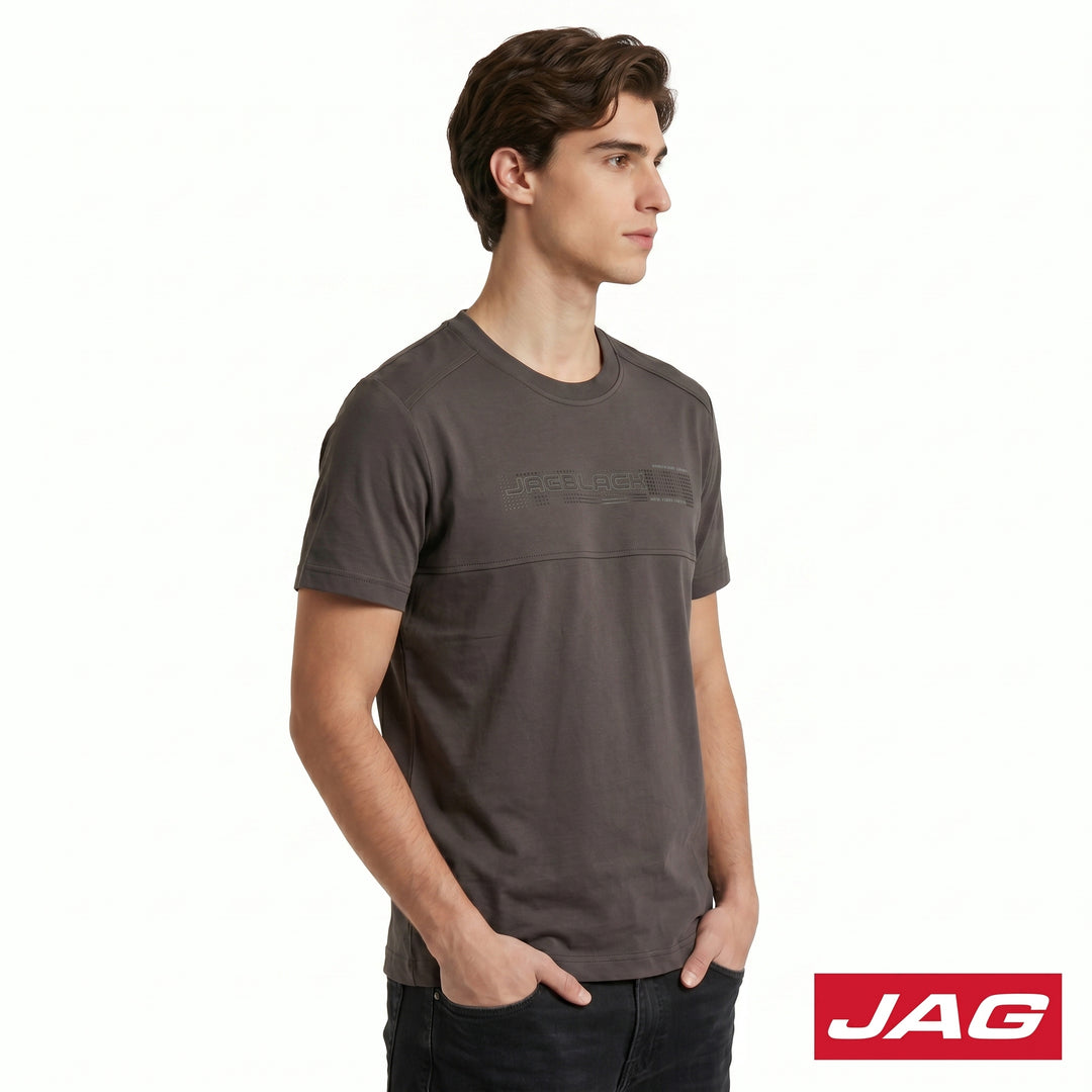 Jag Black Men’s Rugged Boxy Fit Roundneck T-Shirt 30LT2001