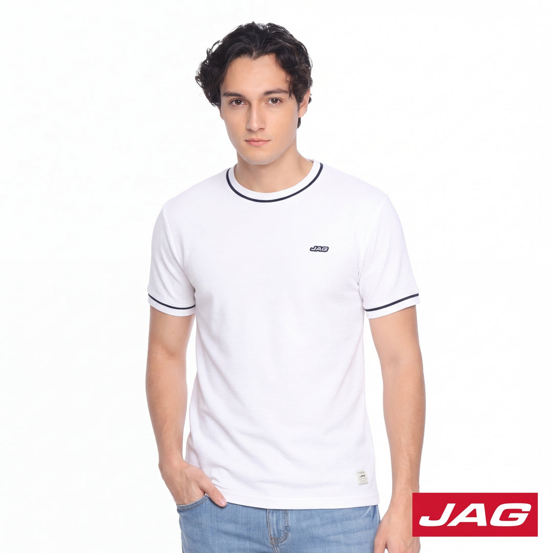 Jag Men’s Rugged Boxy Fit Ottoman Fabric T-Shirt Casual Textured Tee 31CS2001