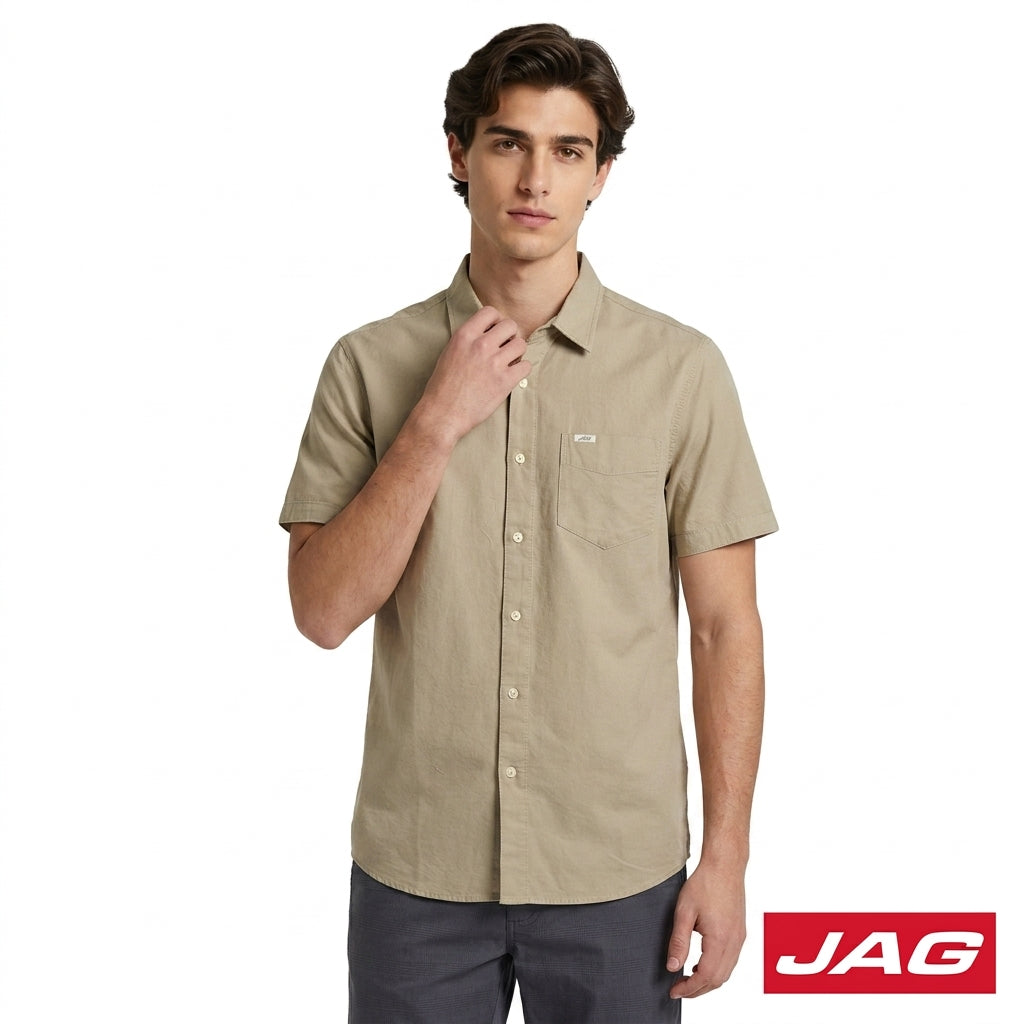 Jag Men's Relaxed Fit Oxford Short Sleeve Polo 964D8000