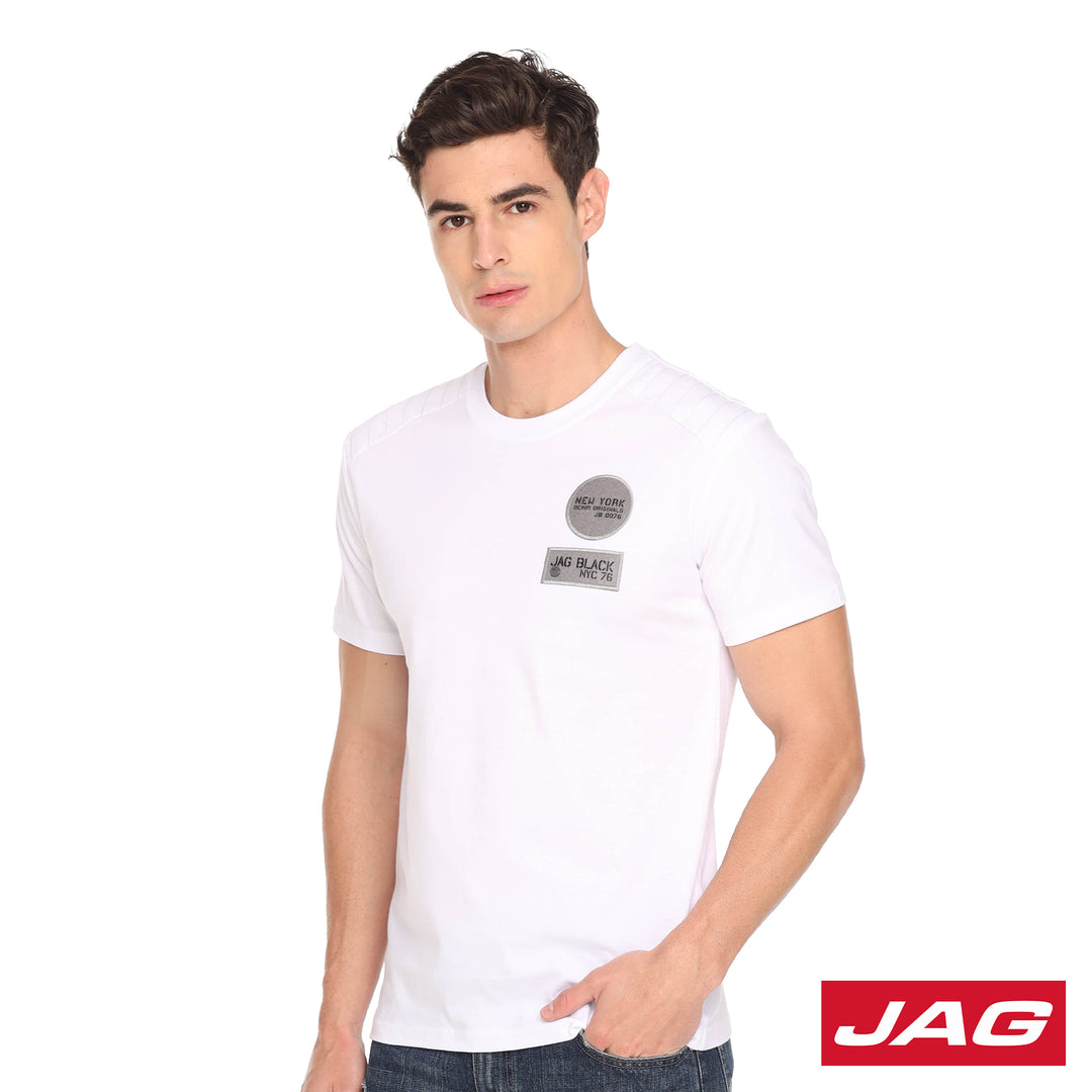 Jag Black Men's Round Neck Rugged Fit