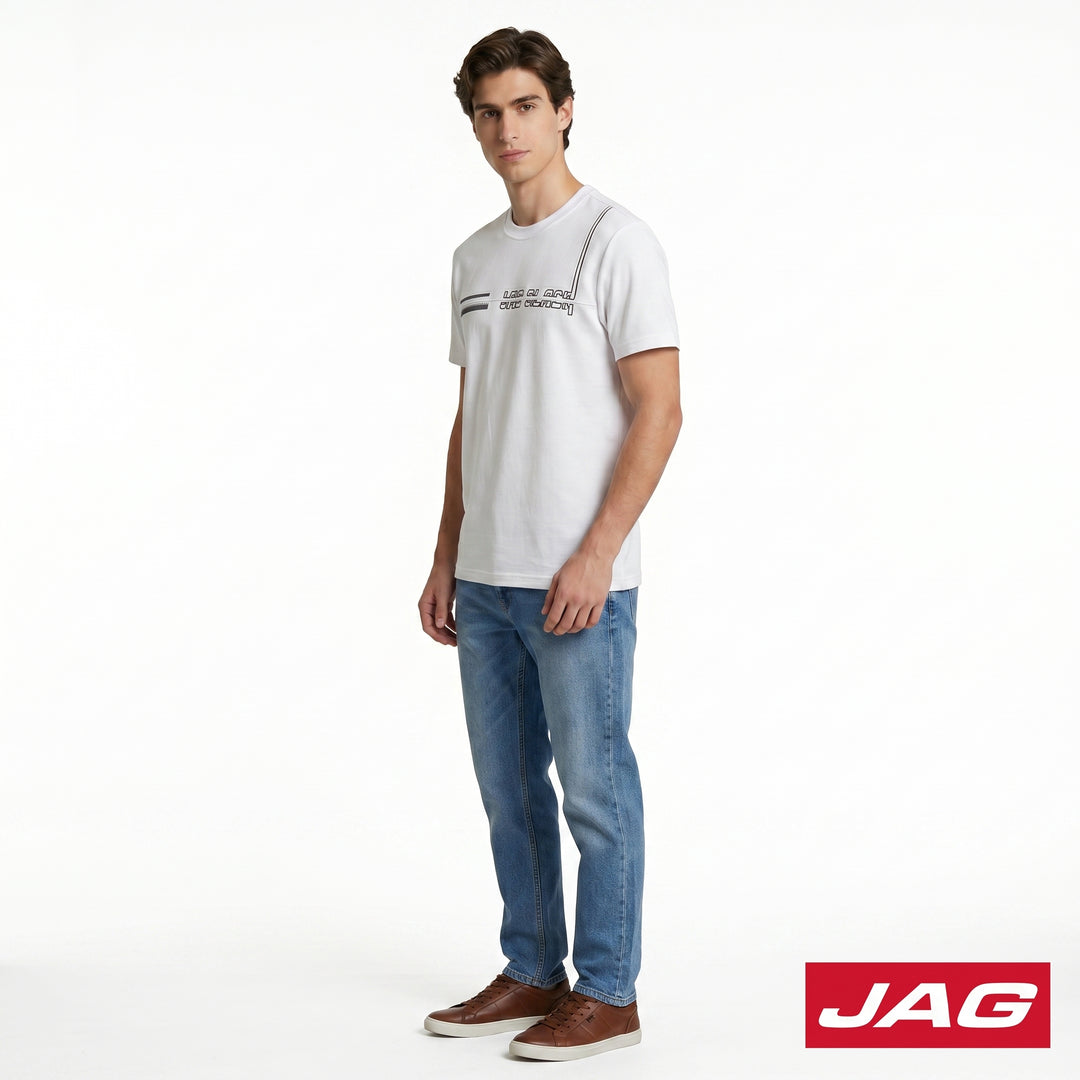 Jag Black Men’s Rugged Boxy Fit Roundneck T-Shirt 30LA2001