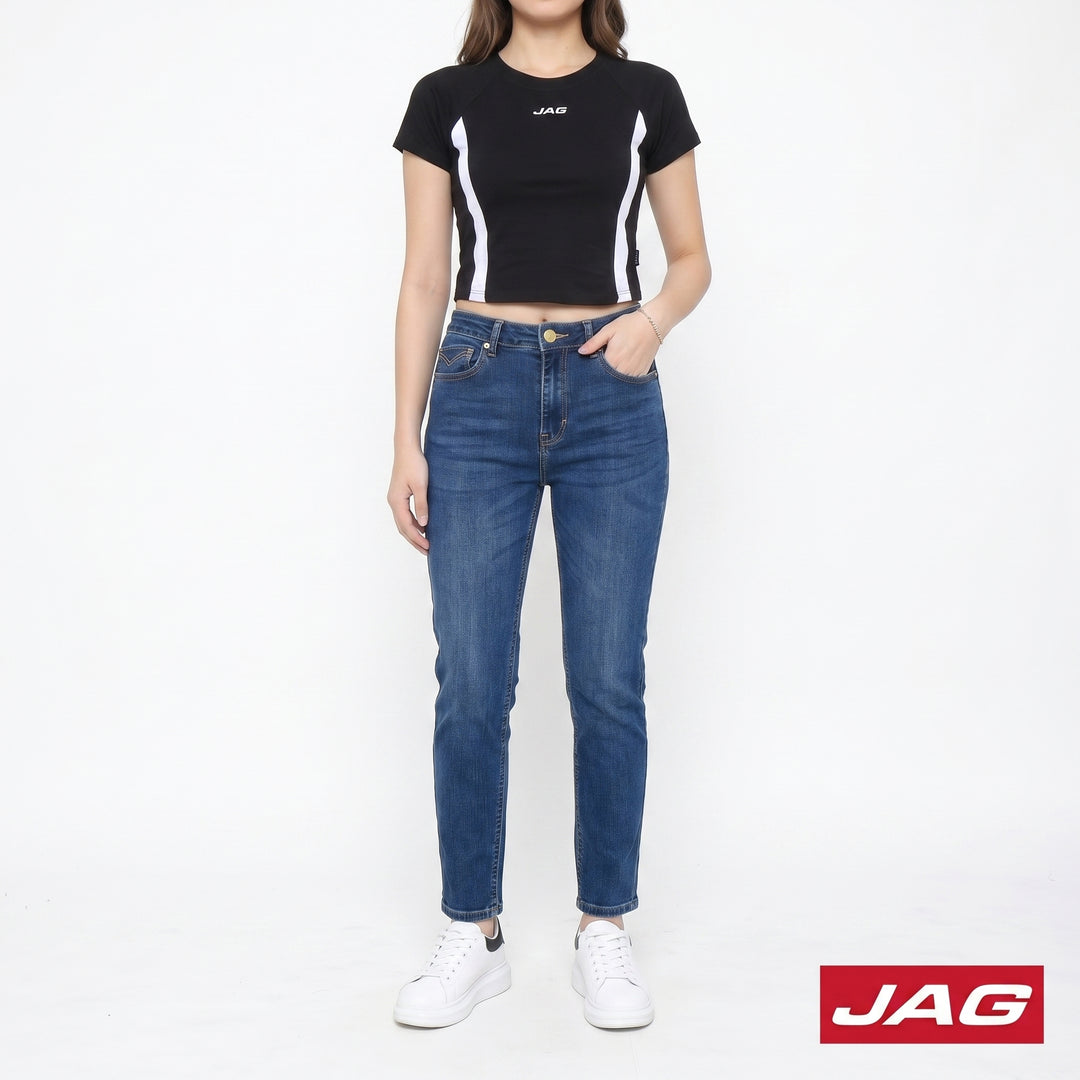 Jag Ladies High Waist Straight Cut Pants 25" 2D58011Q
