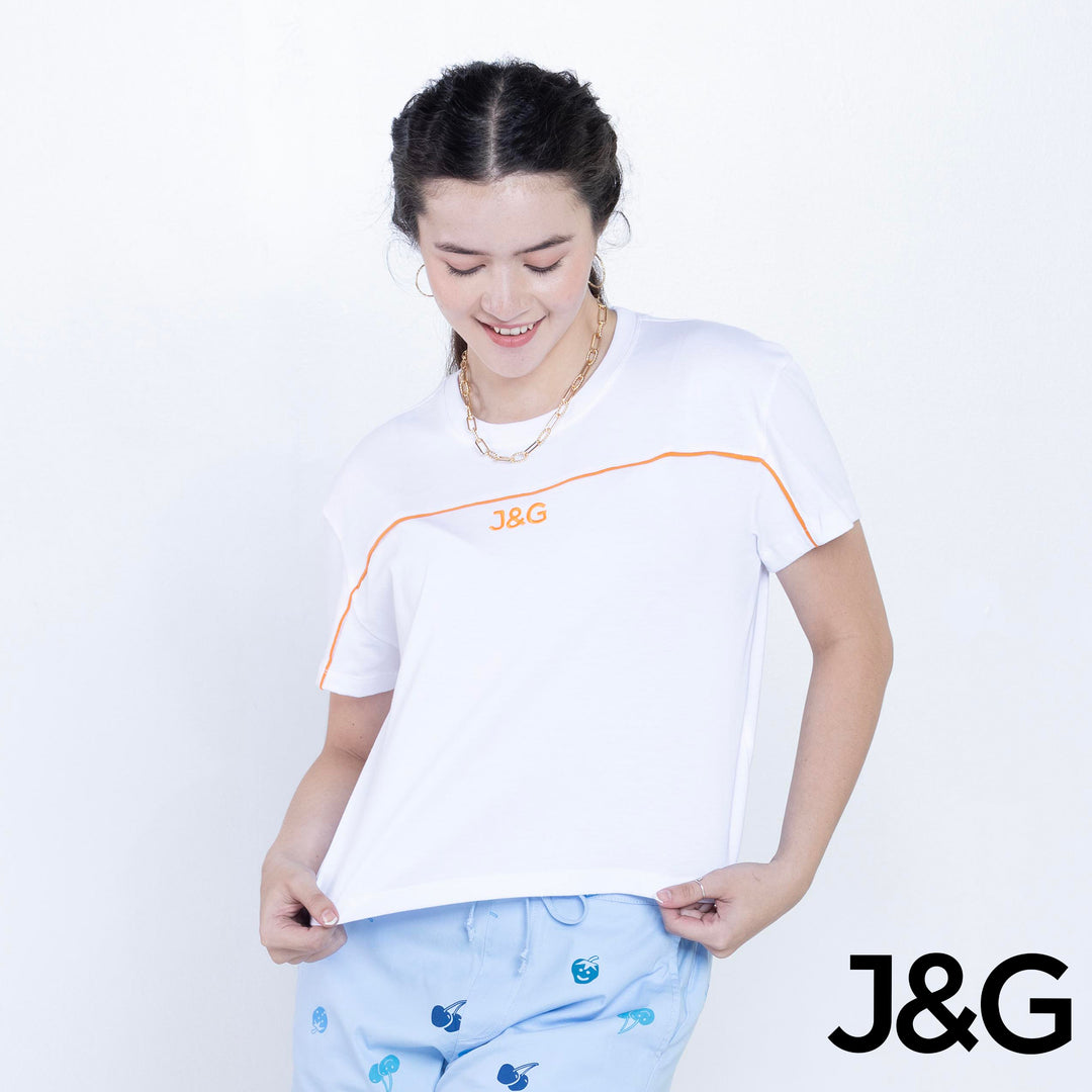 J&G Girl's Mid Cropped Logo Tee