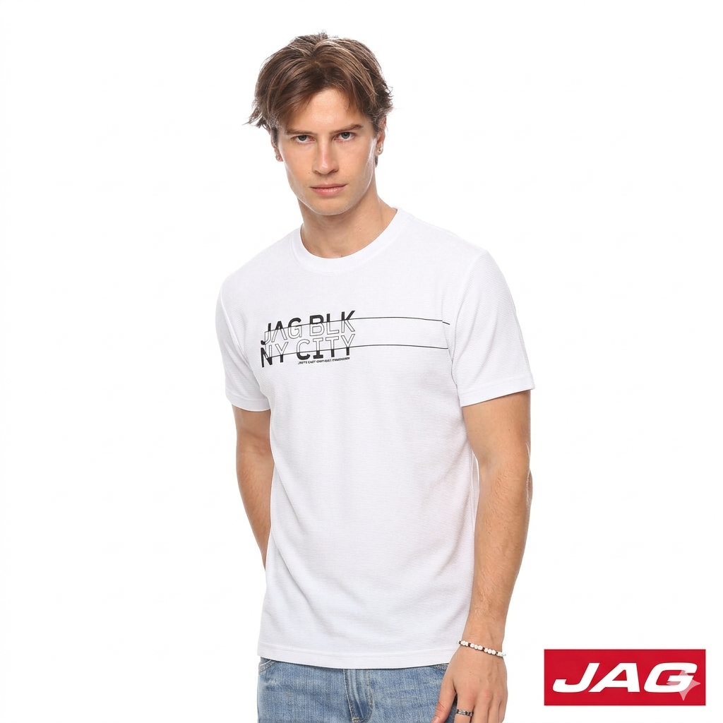 Jag Black Men's Round Neck Rugged Boxy Fit 30LE2001