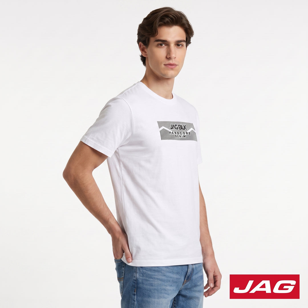 Jag Black Men’s Roundneck Relaxed Fit Cotton Casual Shirt 30L38000