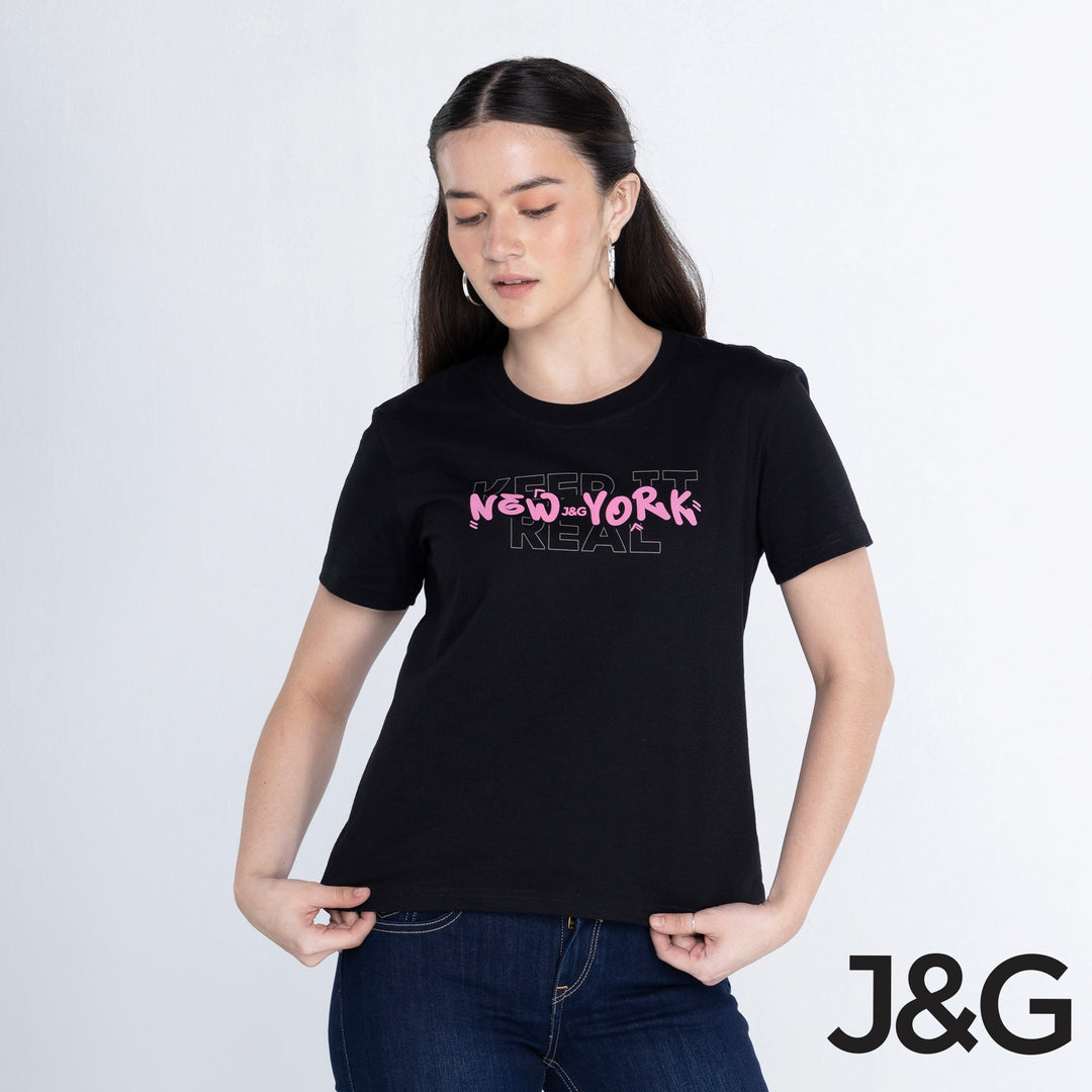 J&G Girl's NYC Relaxed Fit Graphic Tee