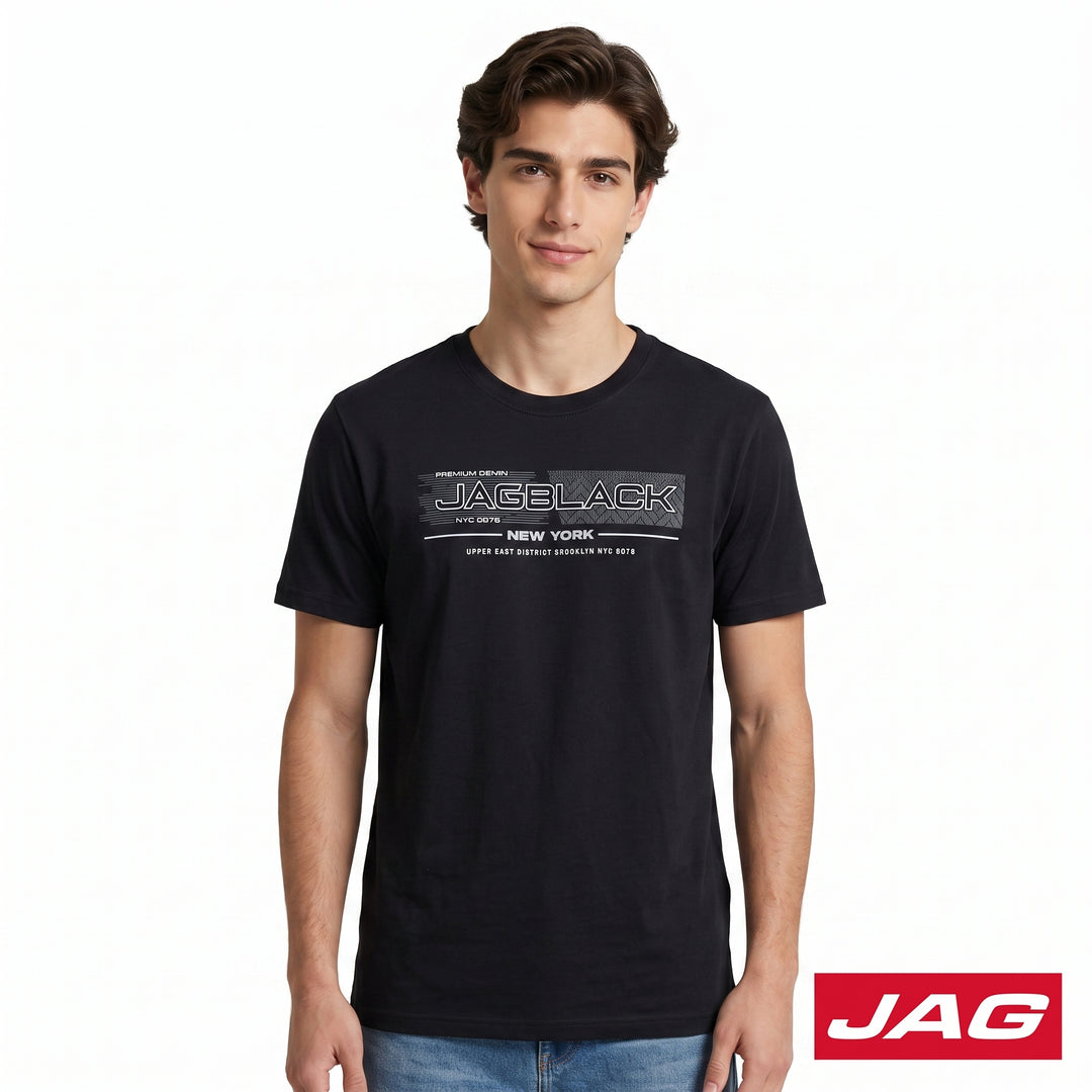Jag Black Men’s Rugged Boxy Fit Basic Roundneck T-Shirt 30MT2001