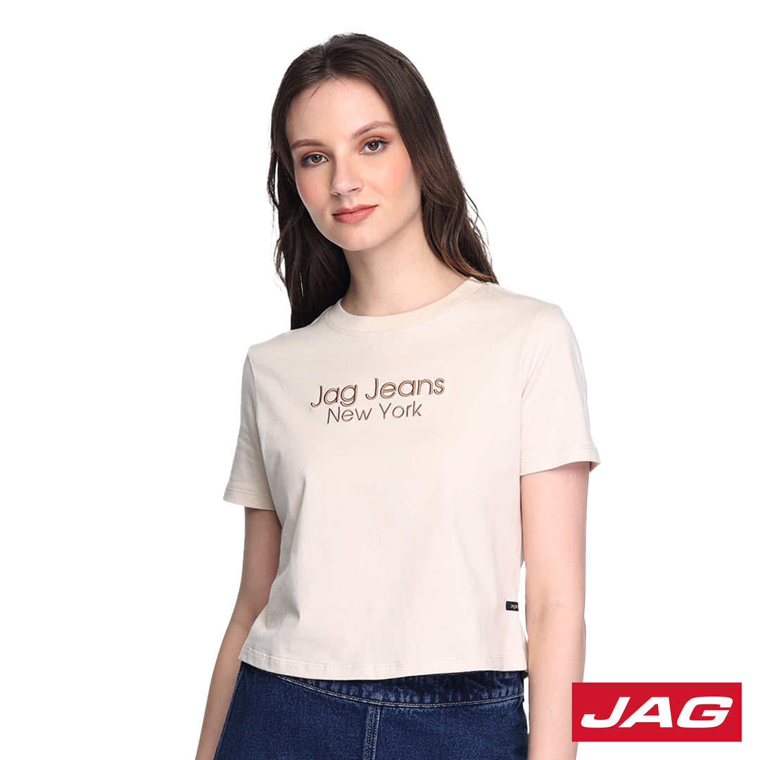 JAG LAdies Round Neck Relaxed Crop Top 83RY20R0
