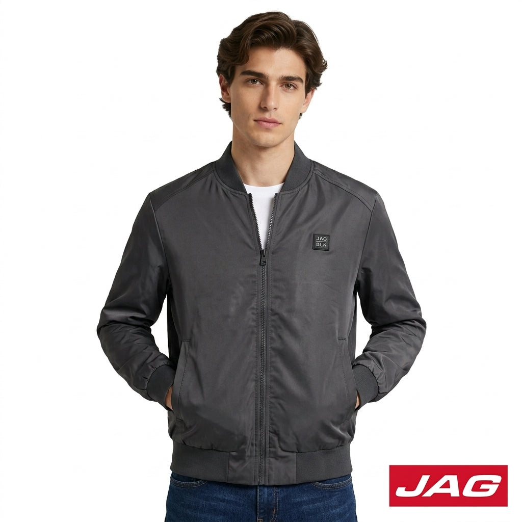 Jag Black Men's Moto Fit Bomber Jacket 57DJF000