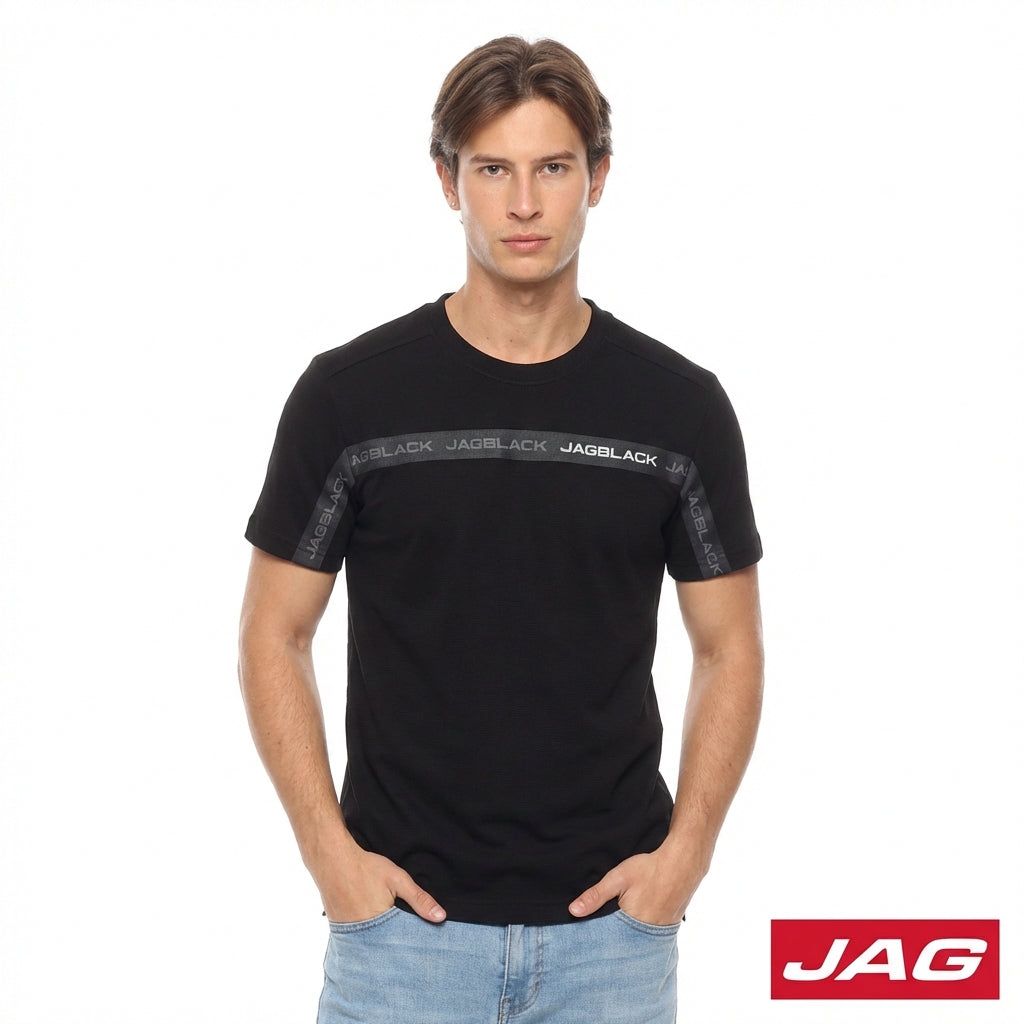 Jag Black Men's Round Neck Rugged Boxy Fit 30LU2001