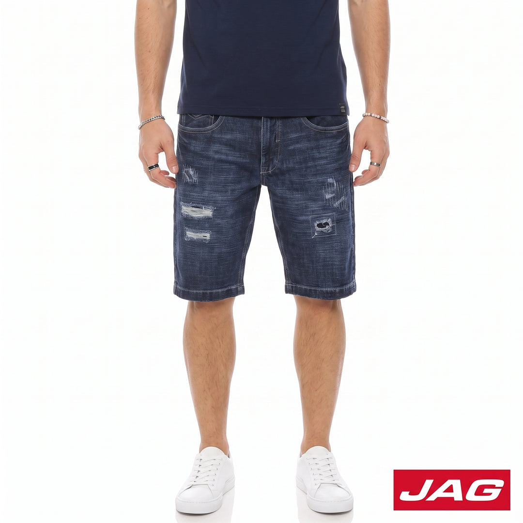 Jag Black Men’s Stressed Denim Shorts 11" Classic Casual Wear 113089F6