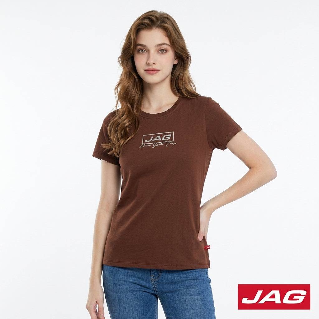 Jag Ladies Casual Relaxed Fit Roundneck Logo T‑Shirt 83S48000