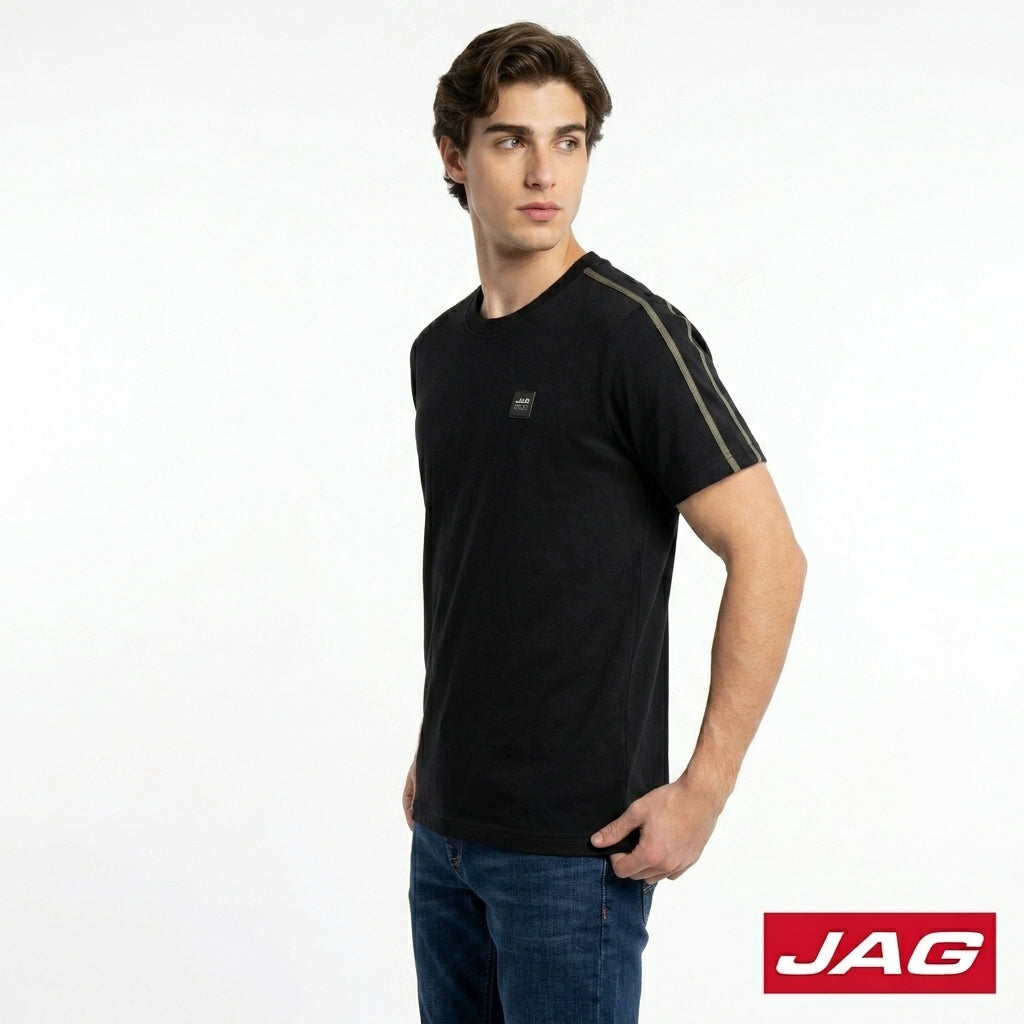 Jag Black Men’s Rugged Boxy Fit Roundneck T-Shirt 30LJ2001