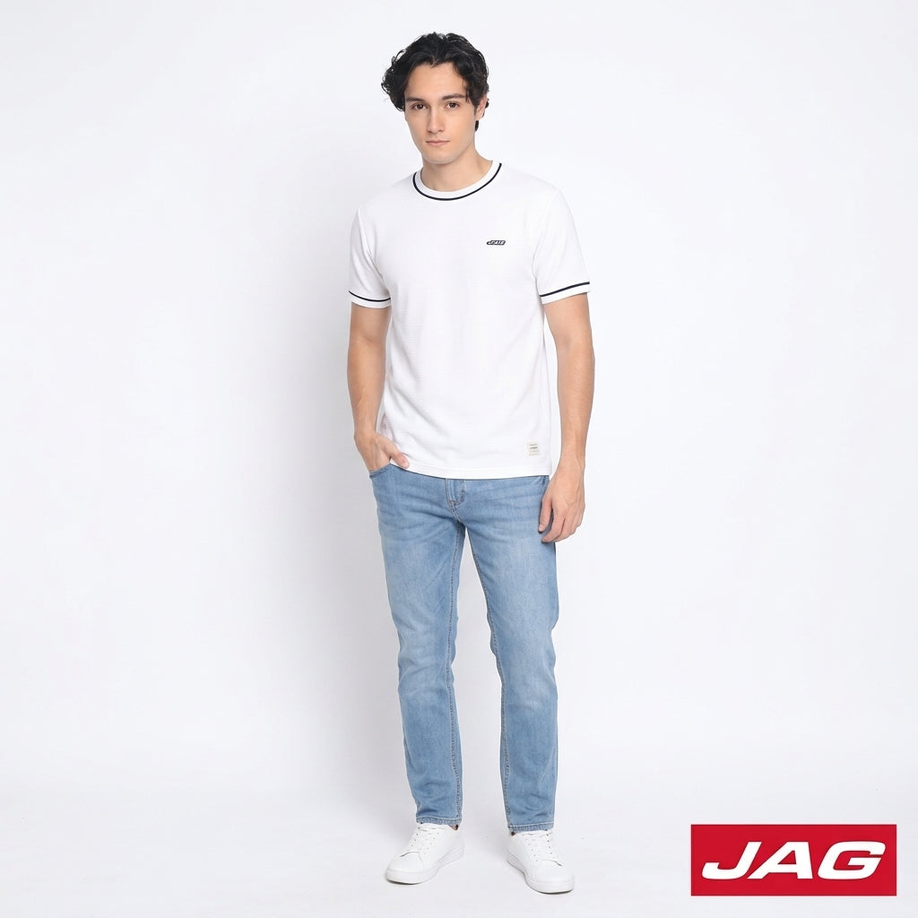 Jag Men’s Rugged Boxy Fit Ottoman Fabric T-Shirt Casual Textured Tee 31CS2001